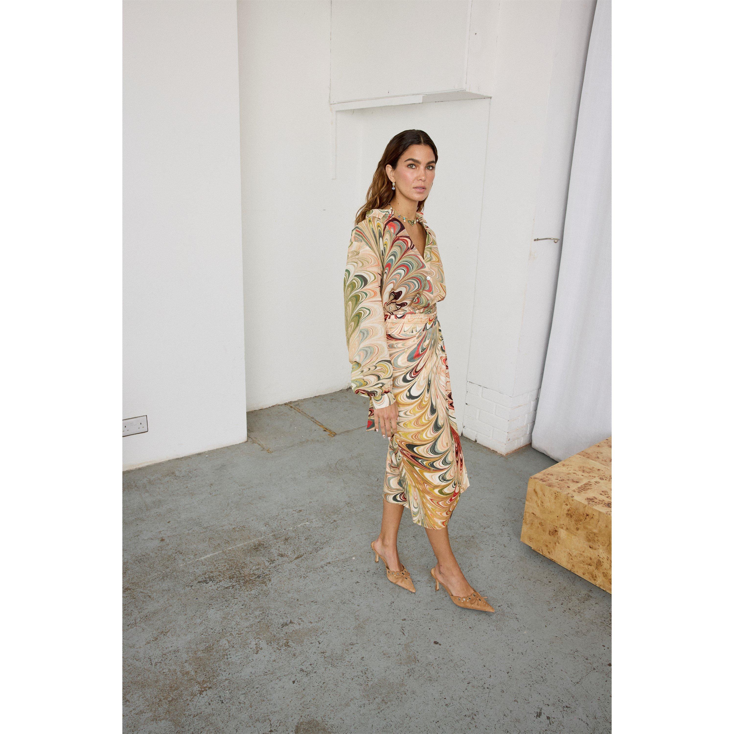 Cream - Never Fully Dressed - Women's Marble Miley Long-Sleeve Patterned Shirt - 5