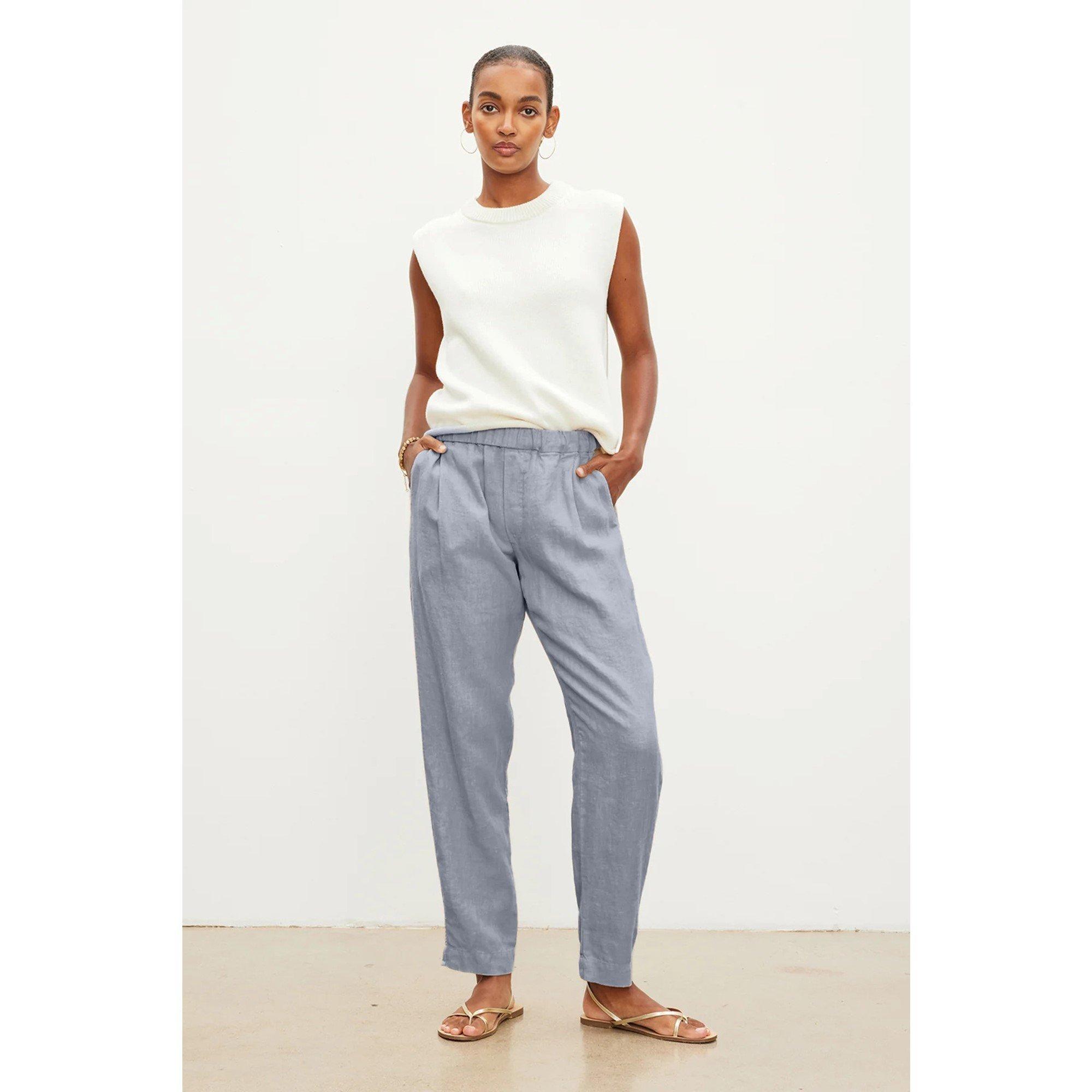 Blue Horzn - Velvet by Graham and Spencer - Women's Linen Tailored Trousers - 3