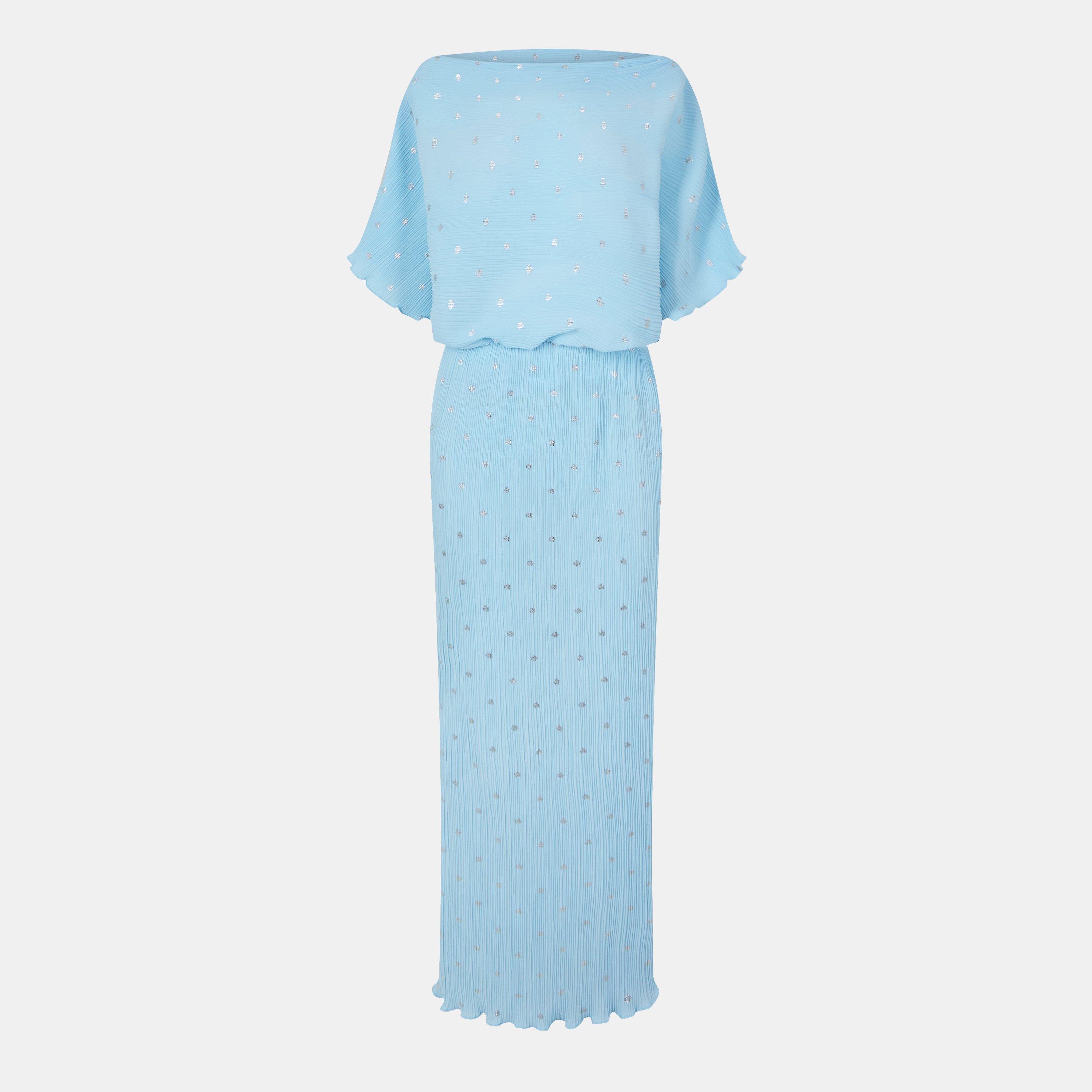 Never Fully Dressed Women's Plisse Tilly Dress - Blue - XS