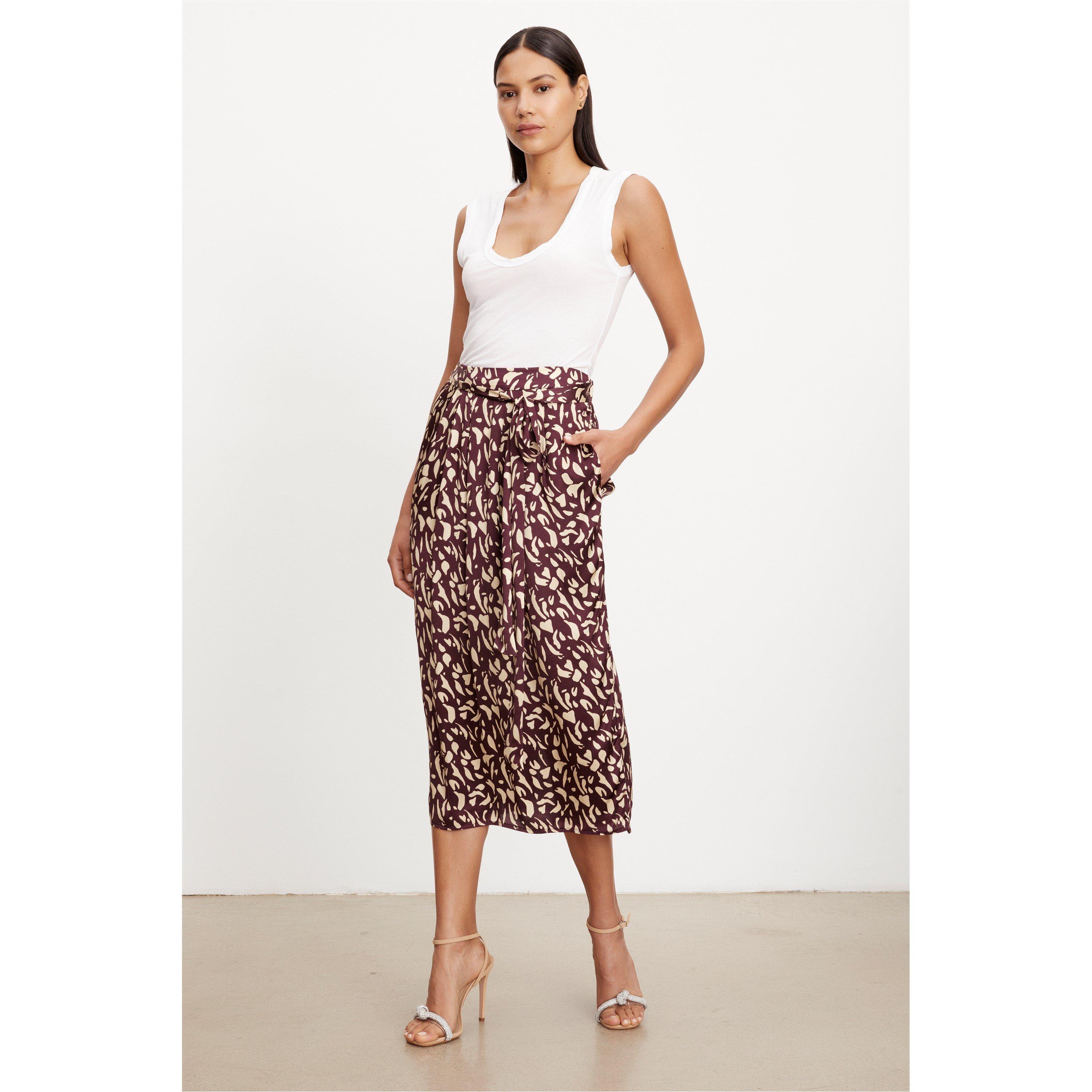Malbec - Velvet by Graham and Spencer - Women's Midi Skirt - 3
