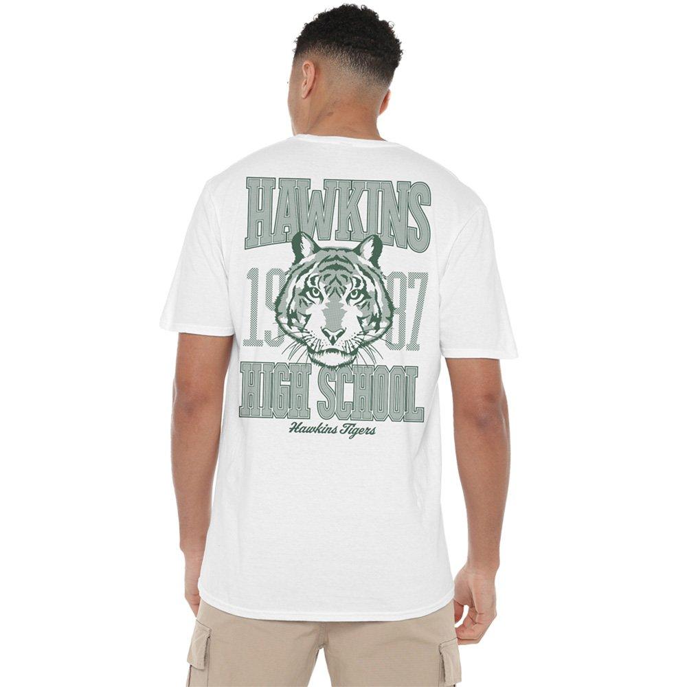 White - Stranger Things - Stranger Things Hawkins High 1987 Front Back T-Shi - 1