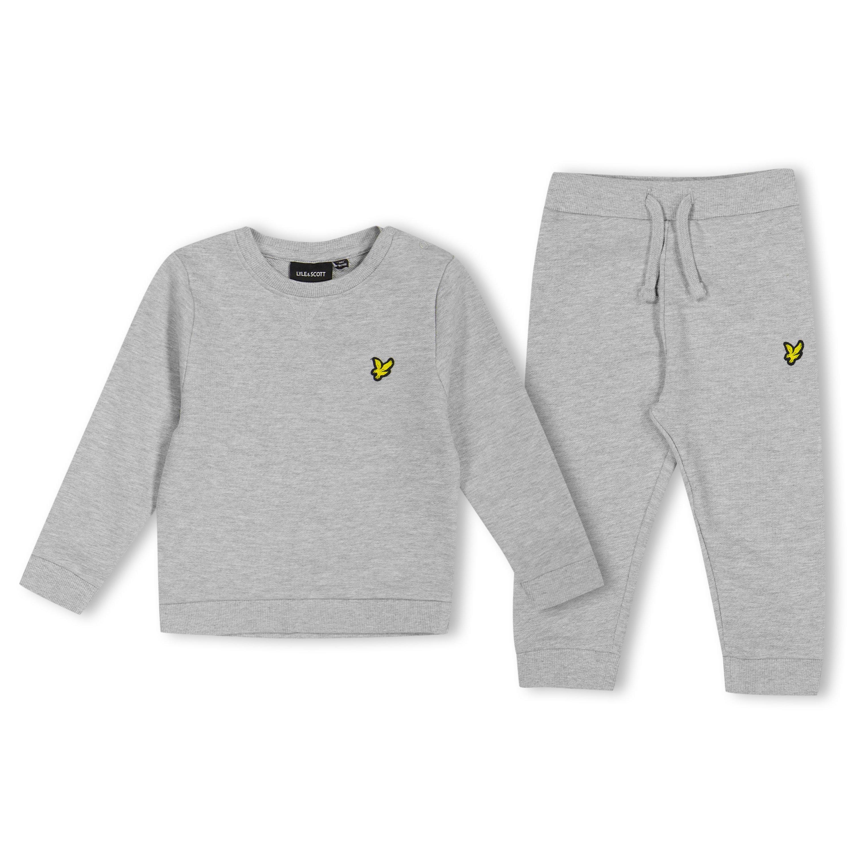 Light Grey Marl - Lyle and Scott - Kids' Cotton Fleece Tracksuits - 1