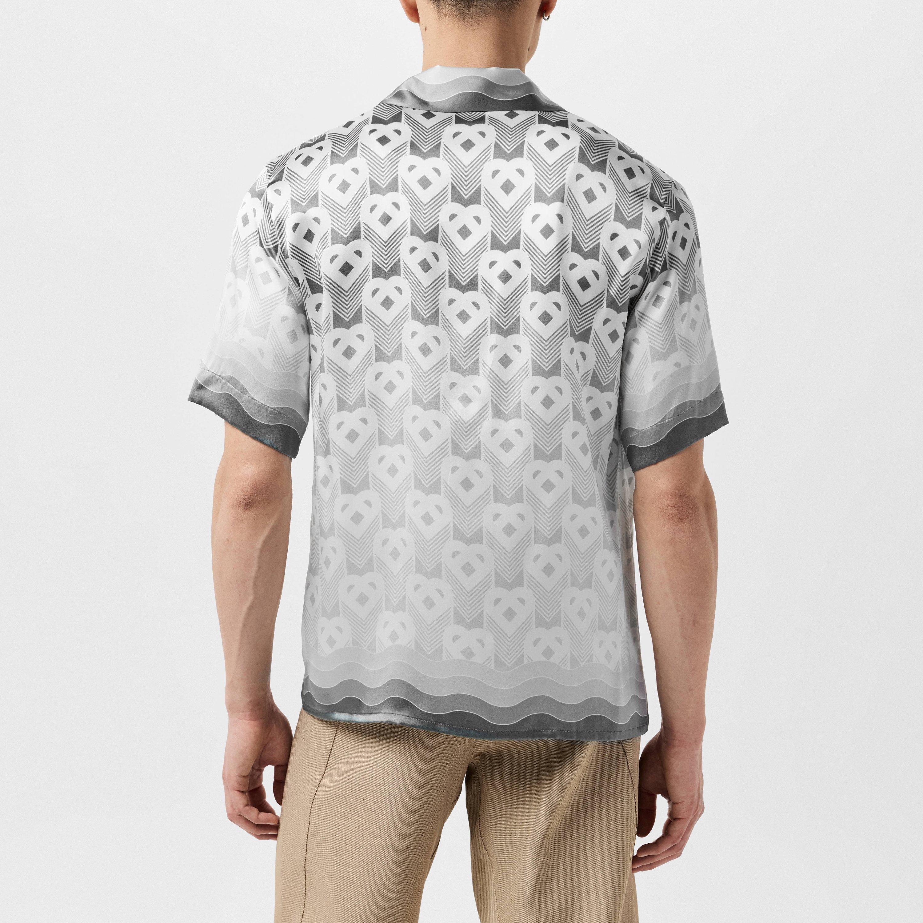 Satin Grey - Casablanca - Men's Mono Silk Shirt - 3