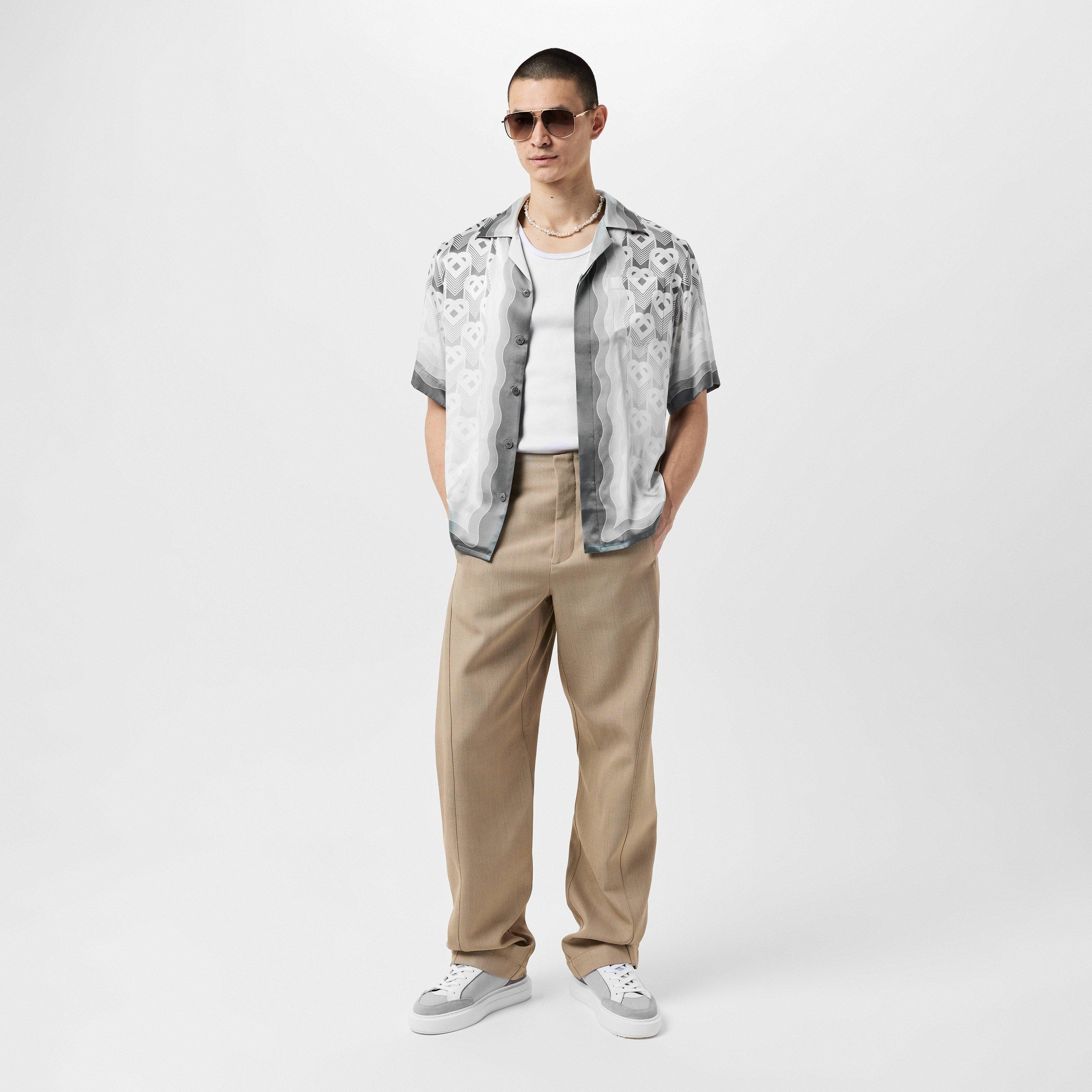 Satin Grey - Casablanca - Men's Mono Silk Shirt - 4