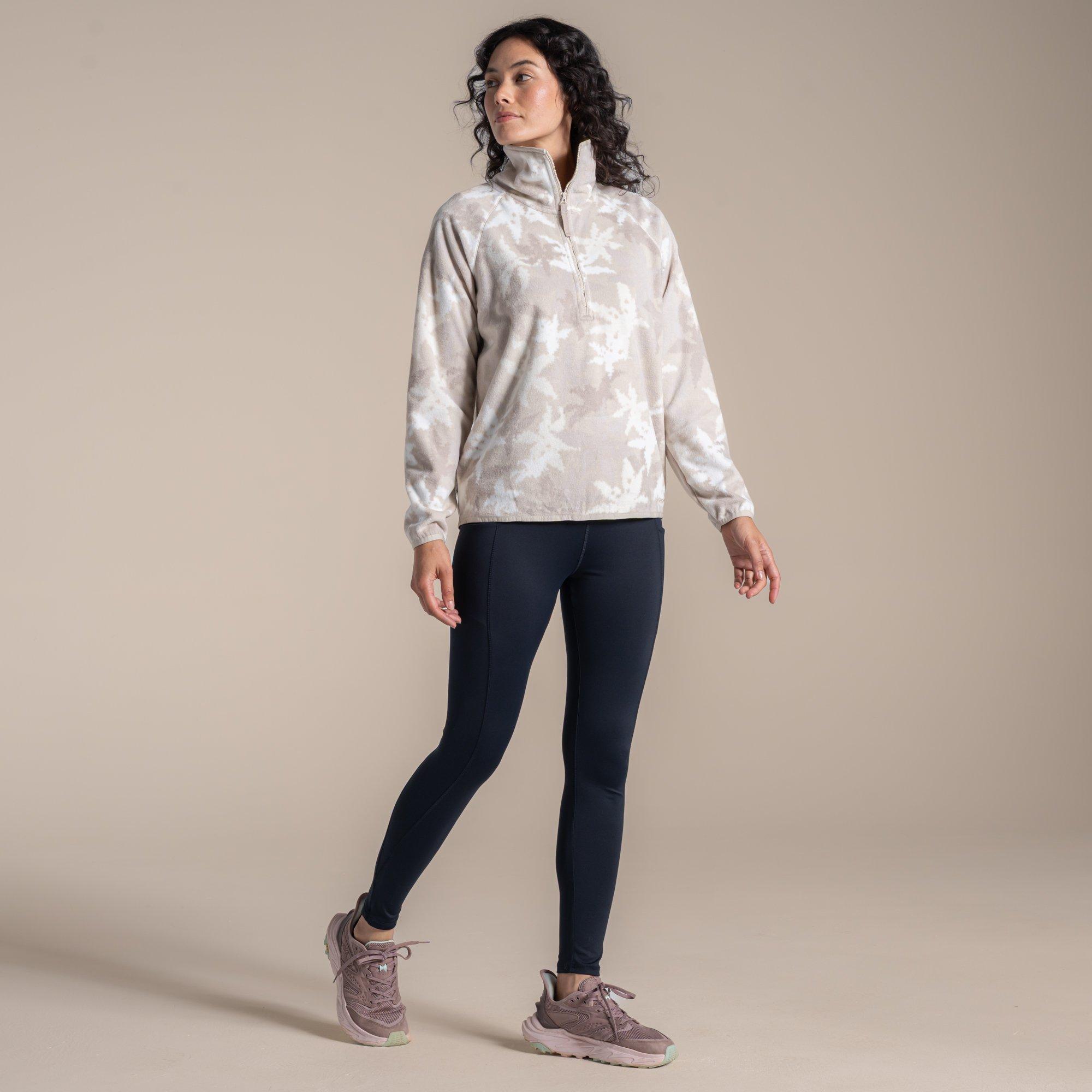 Craghoppers Women's Reedmace Insulated Half Zip Microfleece Top - Oyster Print - 14