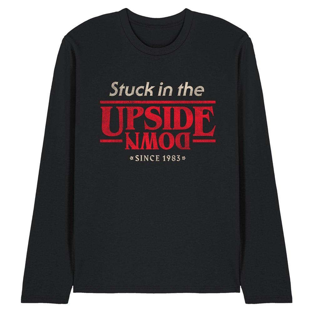 Black - Stranger Things - Stranger Things Upside Down Slogan Long Sleeve T-S - 1