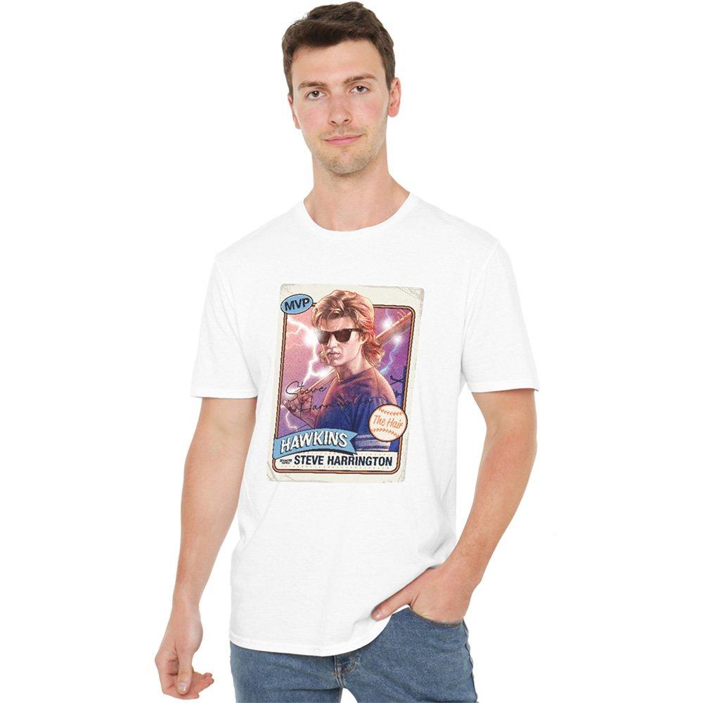 White - Stranger Things - Stranger Things Steve Harrington Hair T Shirt Whi - 1