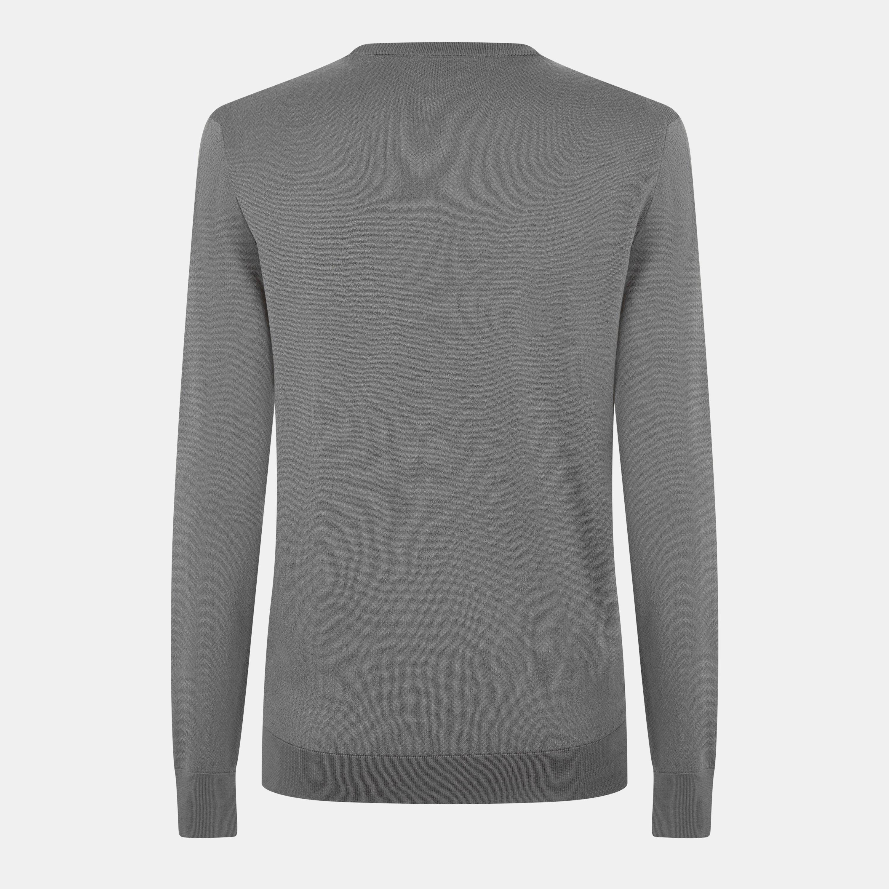 Grey - Pal Zileri - Men's Knitted Crew Neck Jumper - 2