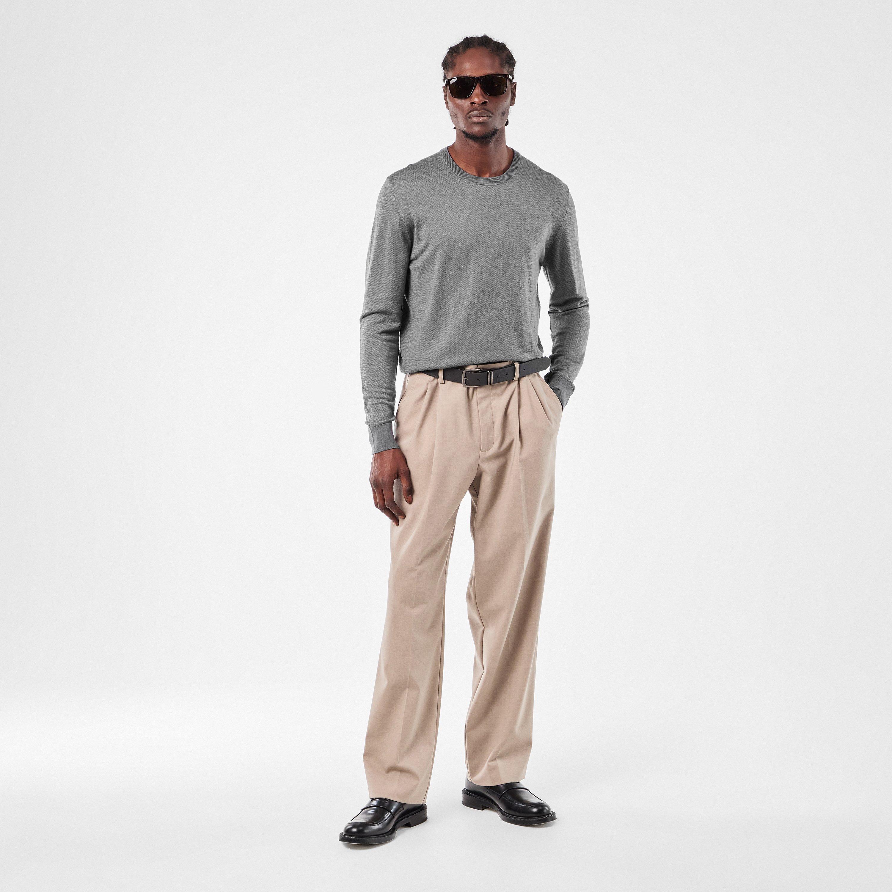 Grey - Pal Zileri - Men's Knitted Crew Neck Jumper - 6