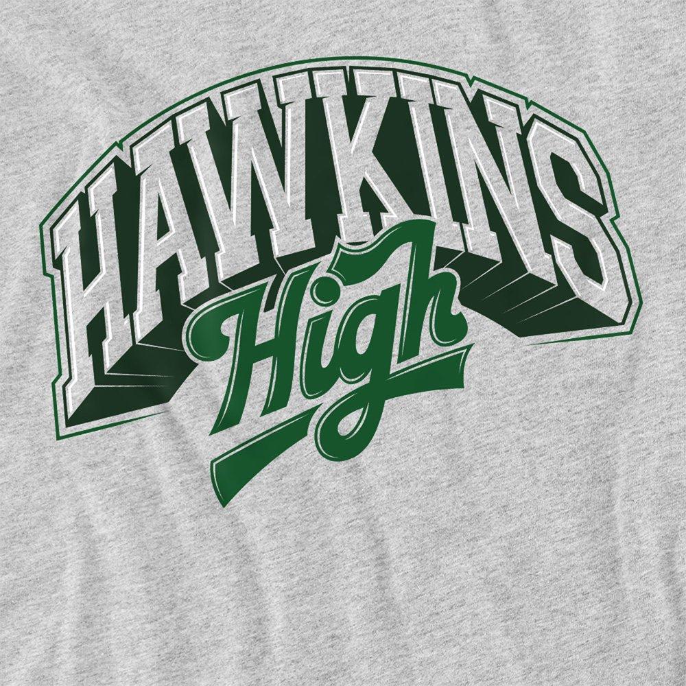 Light Grey - Stranger Things - Stranger Things Hawkins High Logo T-Shirt Athleti - 2