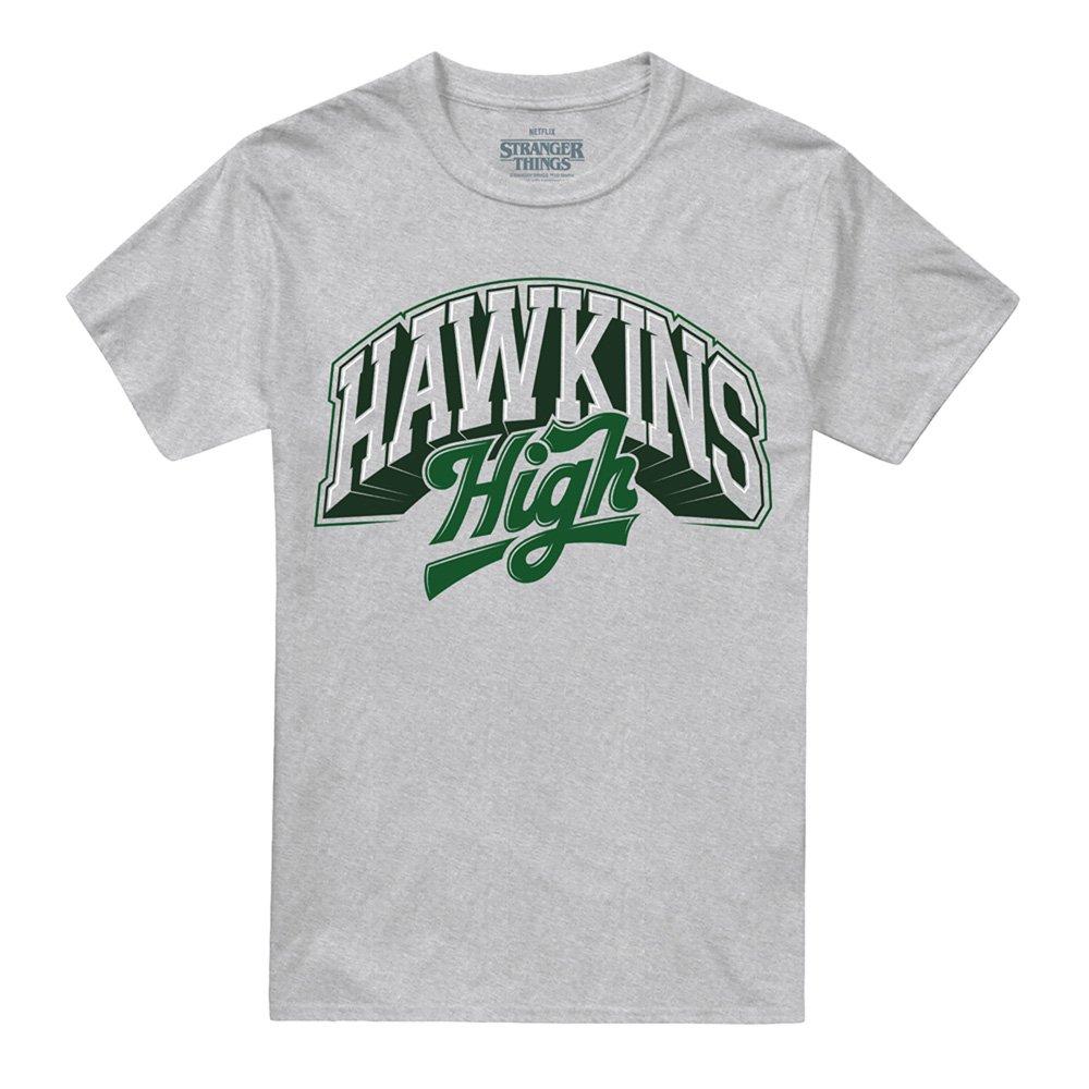 Light Grey - Stranger Things - Stranger Things Hawkins High Logo T-Shirt Athleti - 4