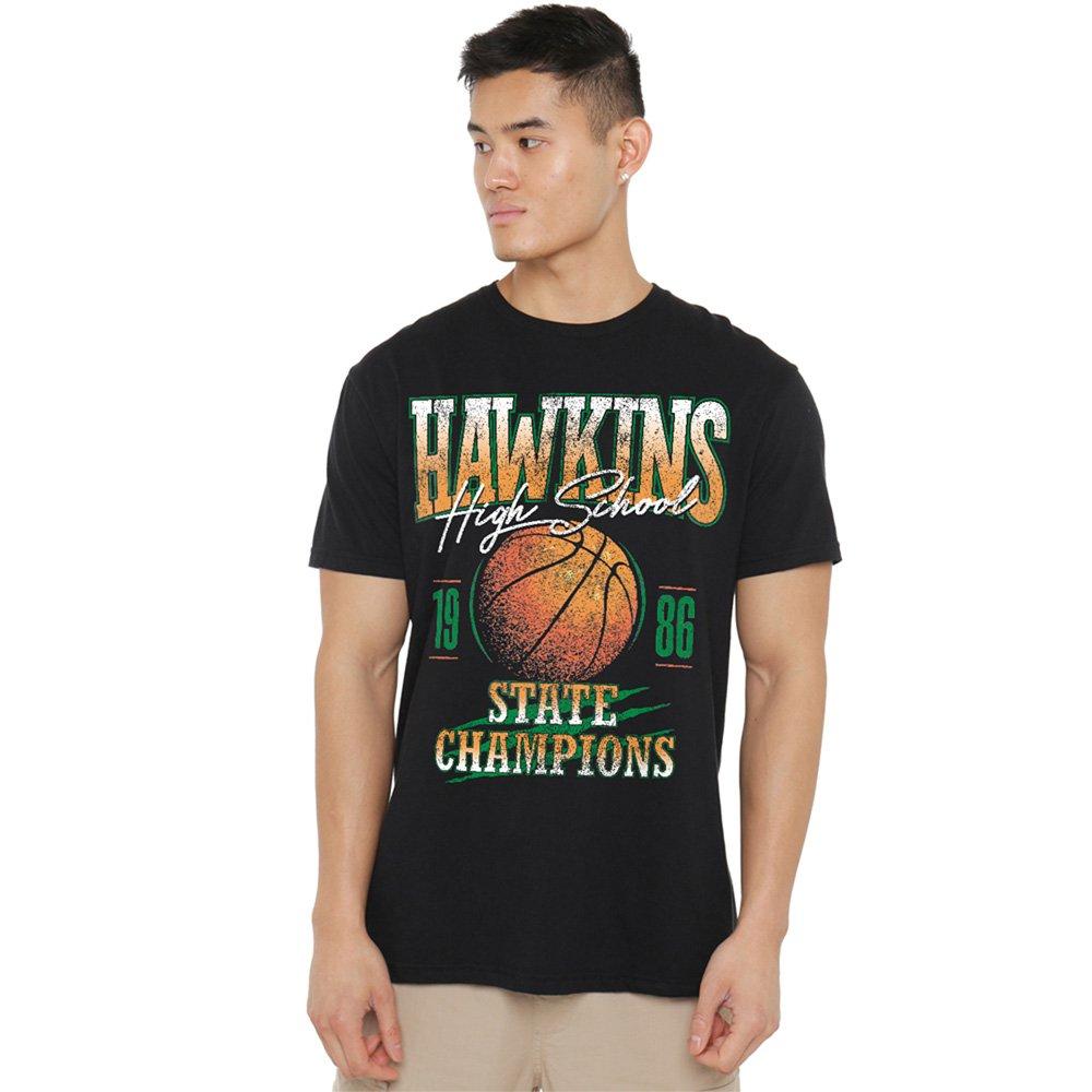 Black - Stranger Things - Stranger Things Hawkins Champions T-Shirt Black - 1