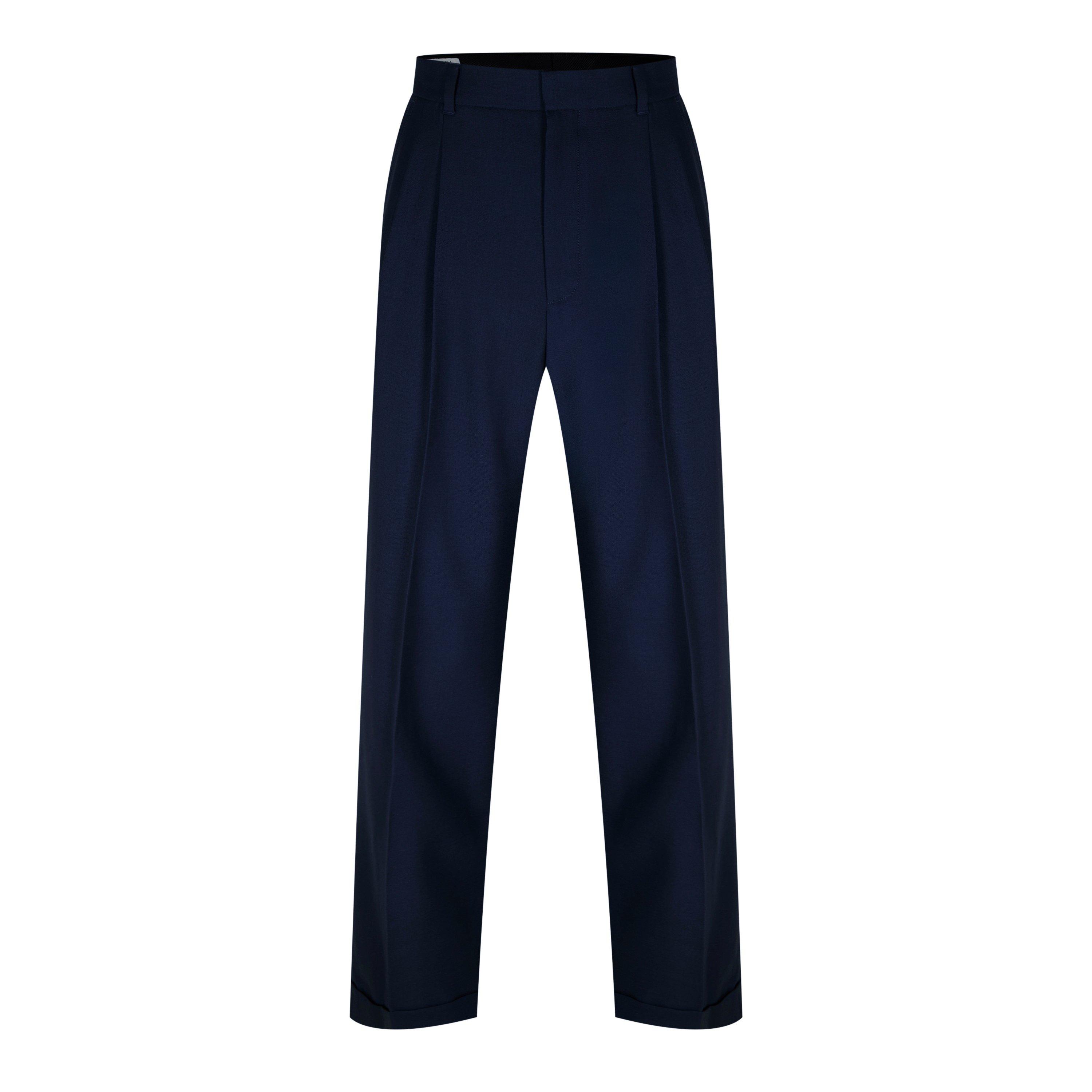 Navy - Casablanca - Men's Pleated Trousers - 5
