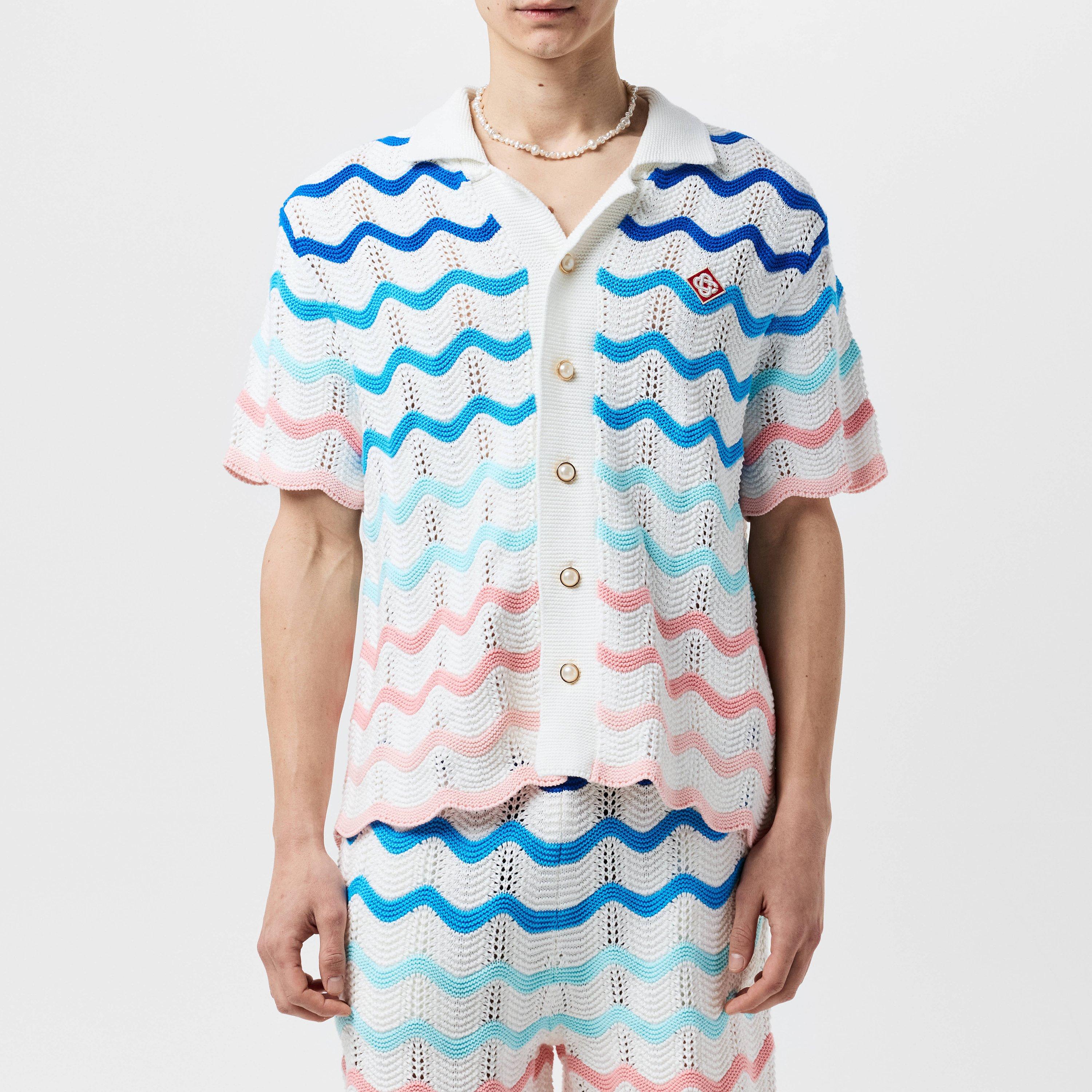 Casablanca Gradient Wave Crochet Shirt