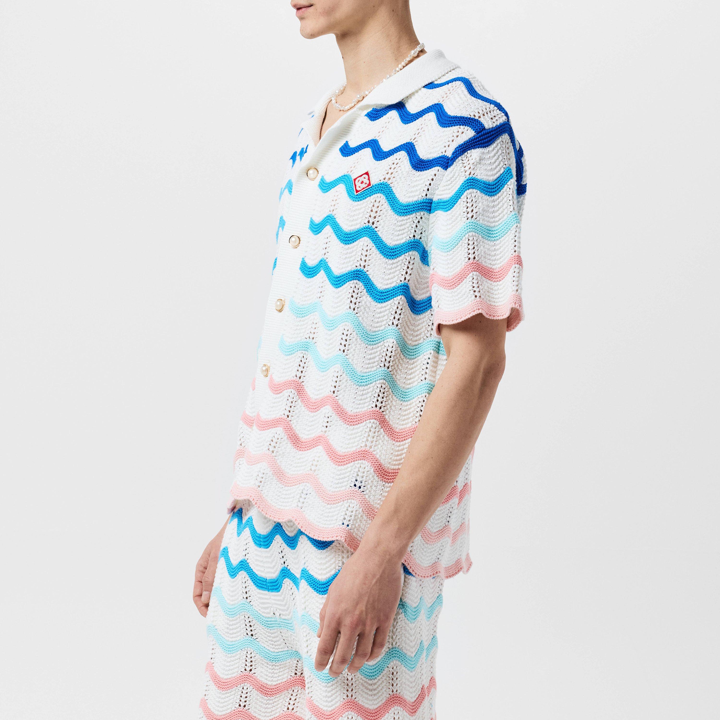 Multi - Casablanca - Gradient Wave Crochet Shirt - 2