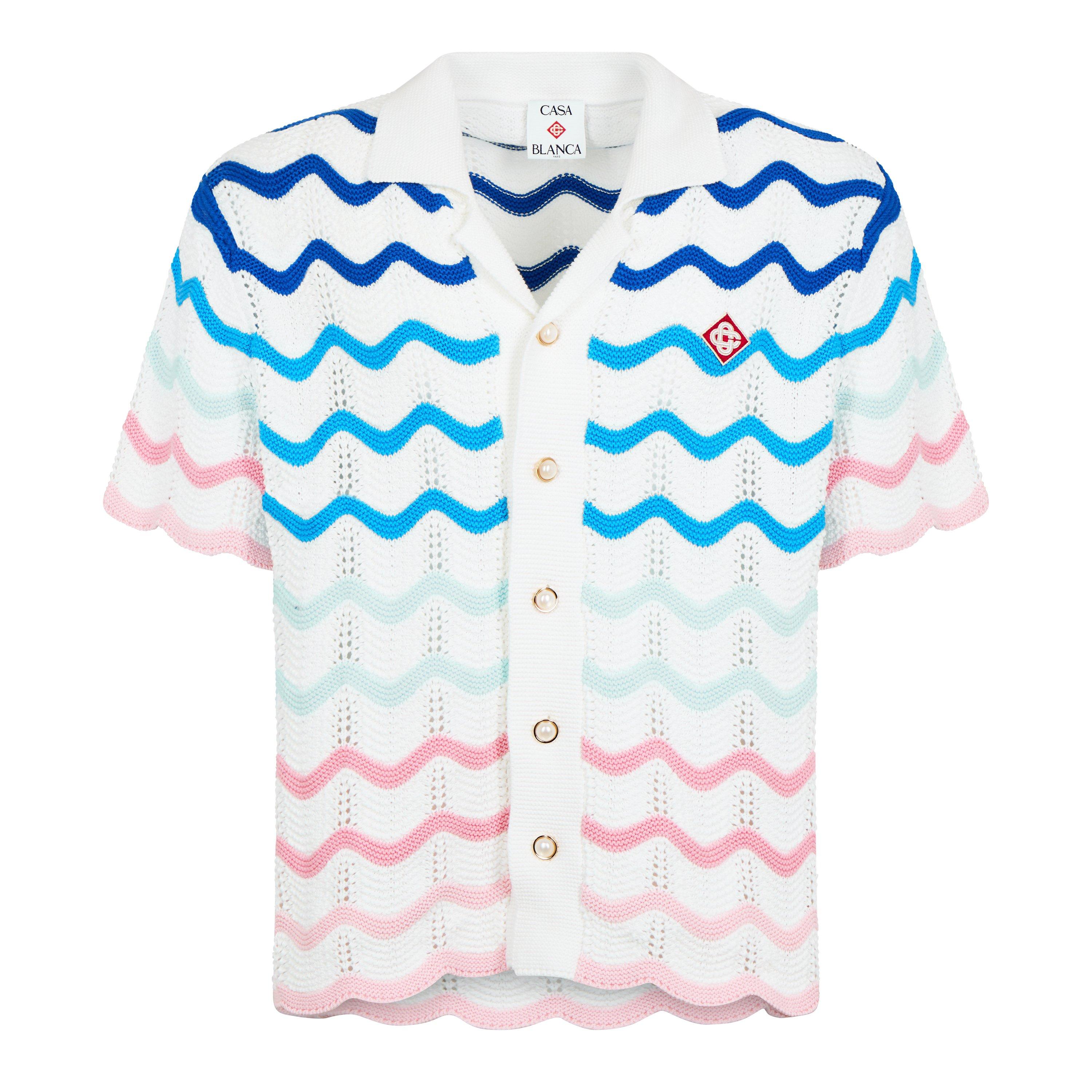 Multi - Casablanca - Gradient Wave Crochet Shirt - 5