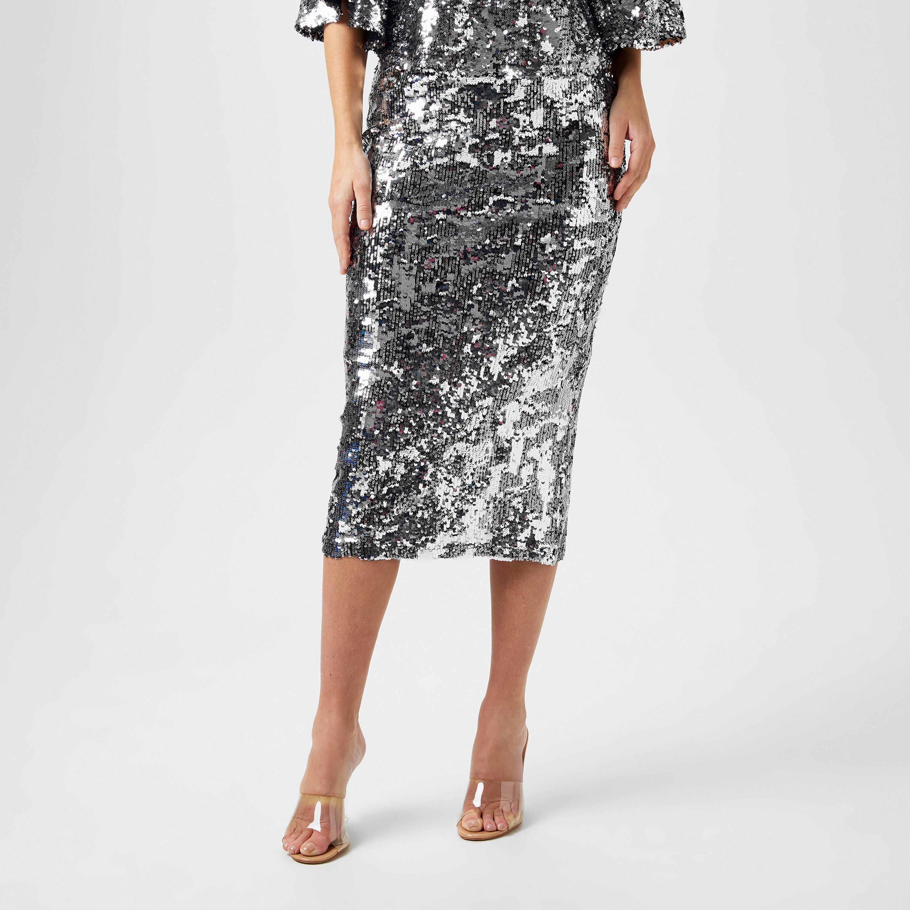 Silver - Biba - Sequin Midi Skirt - 1