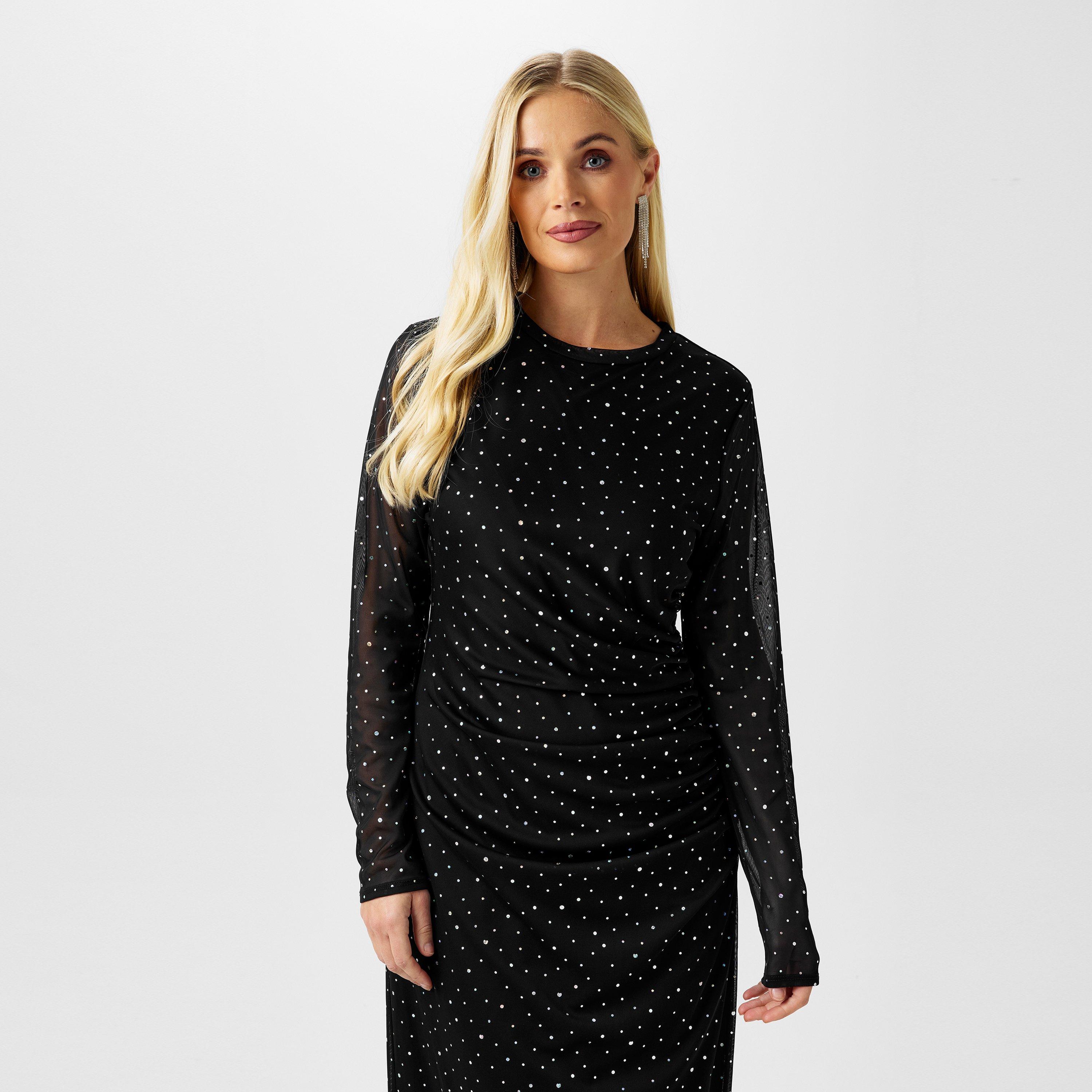 Zwart - Biba - Biba Sequin Mesh Dress - 3