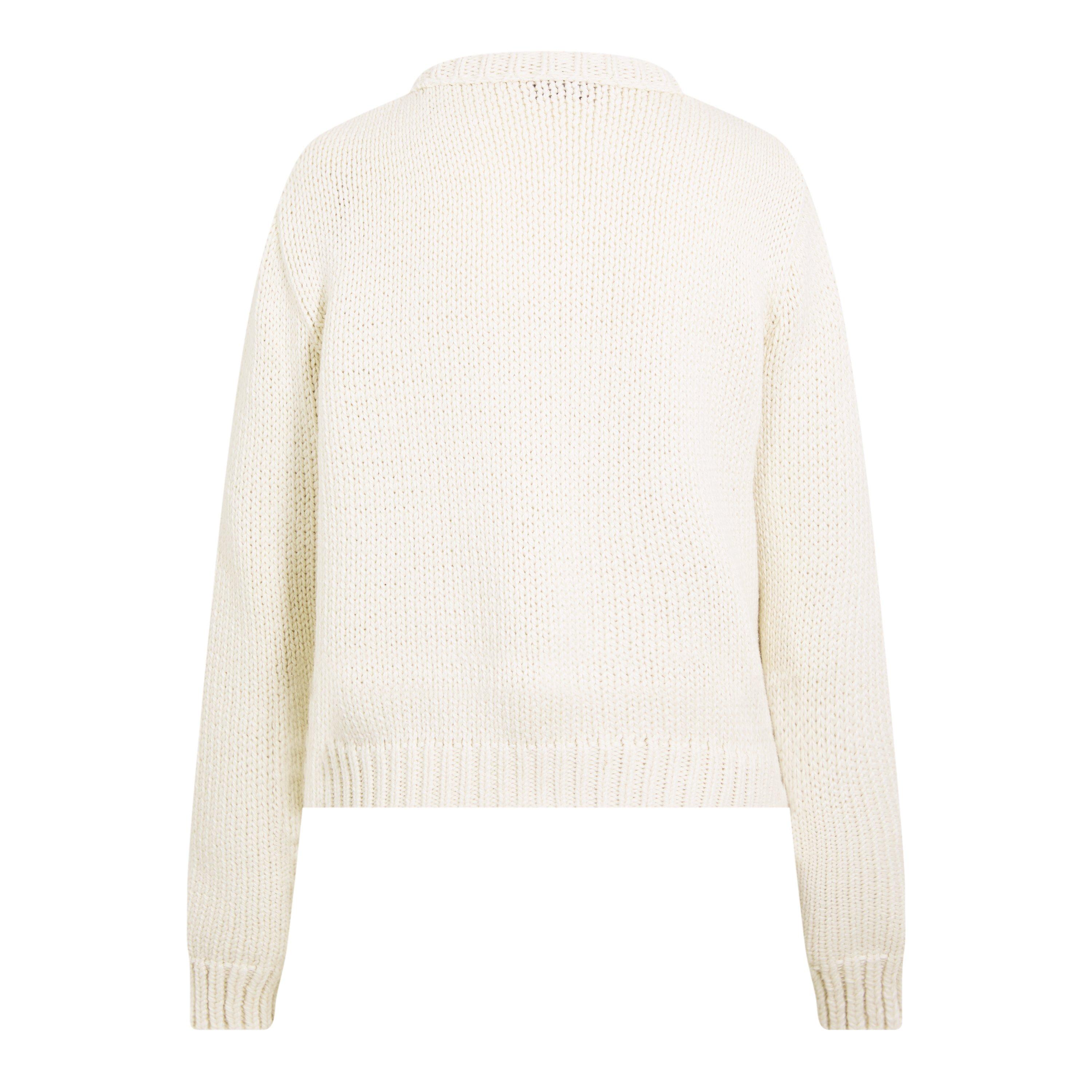 Cream 034 - Moncler - Embroidered Logo Cotton Jumper - 6