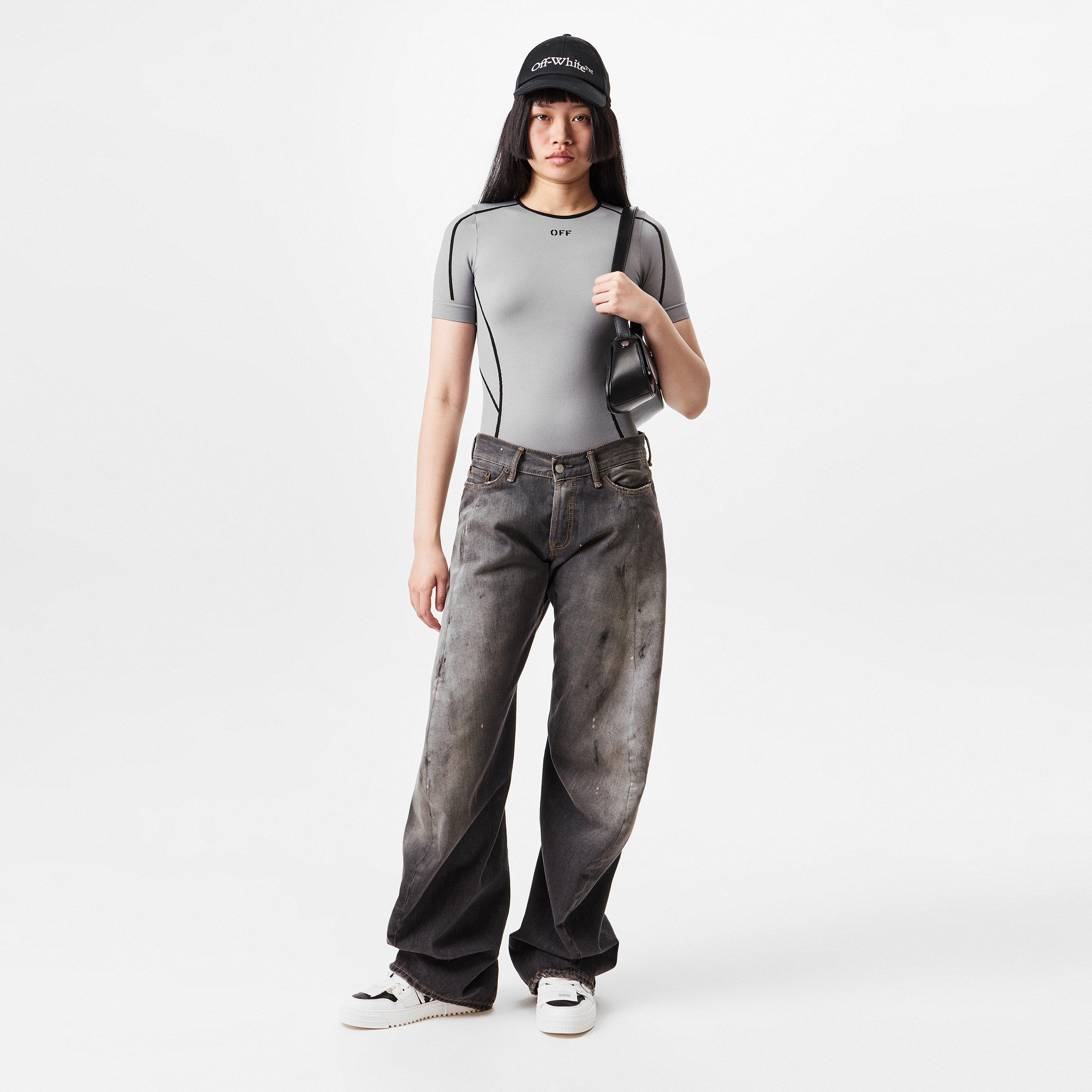 Grey - Off White - Women's Seamless Bodysuit - 6