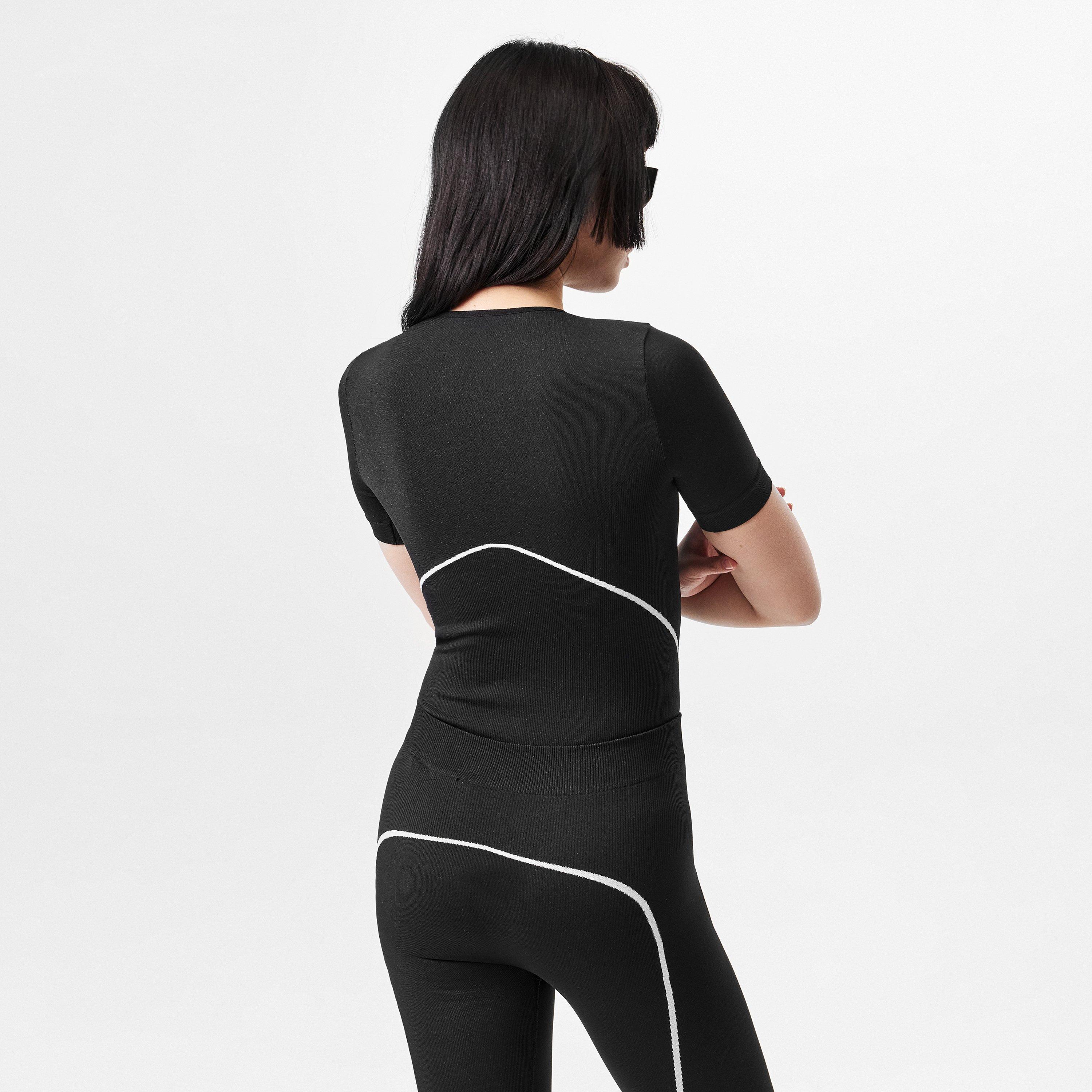 Black - Off White - Women's Seamless Bodysuit - 4