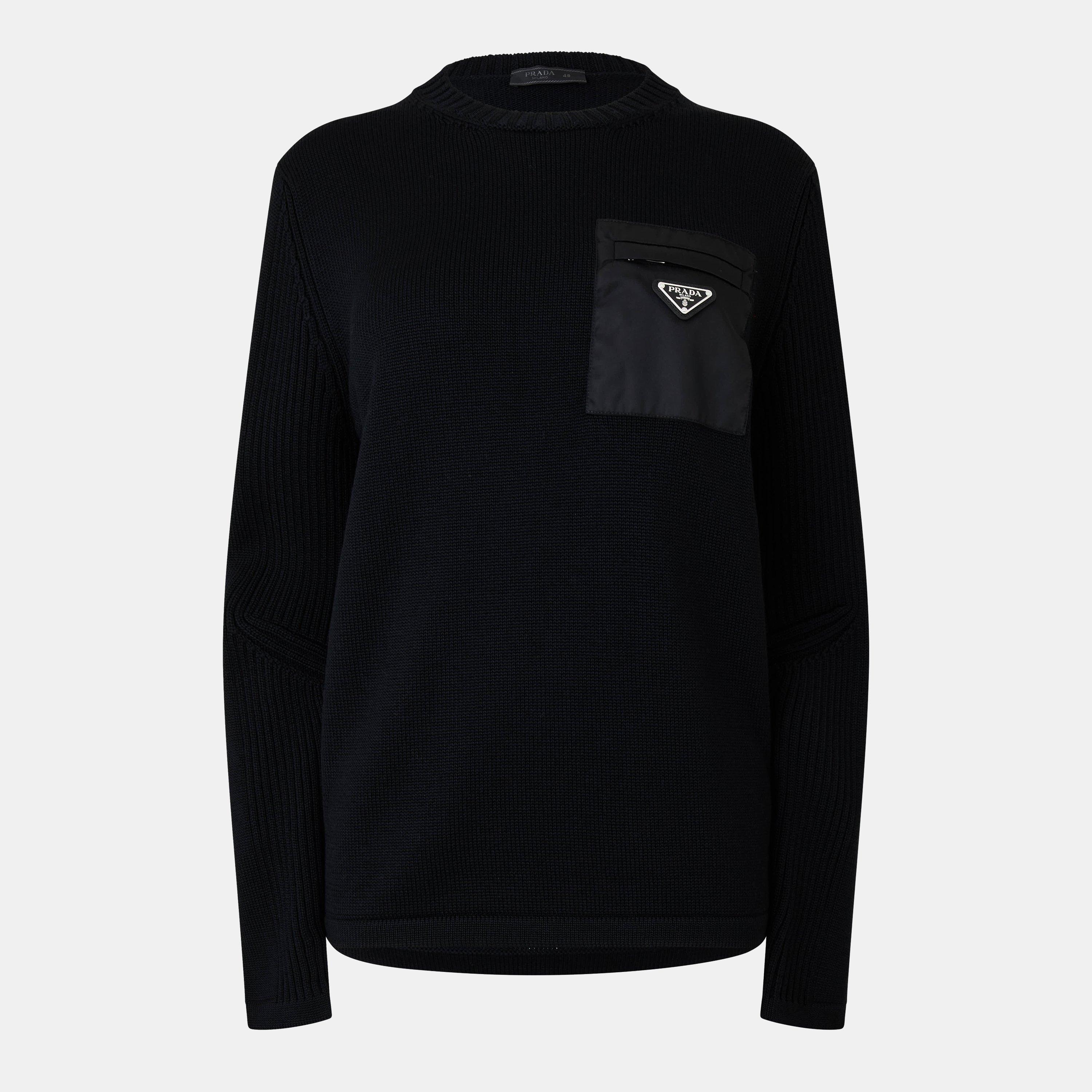 Black - Prada - Crewneck Wool Jumper - 1