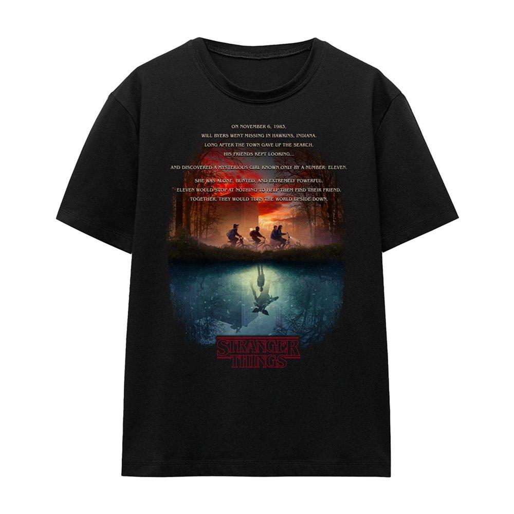 Black - Stranger Things - Stranger Things Upside Down Poster Womens T-Shirt - 4