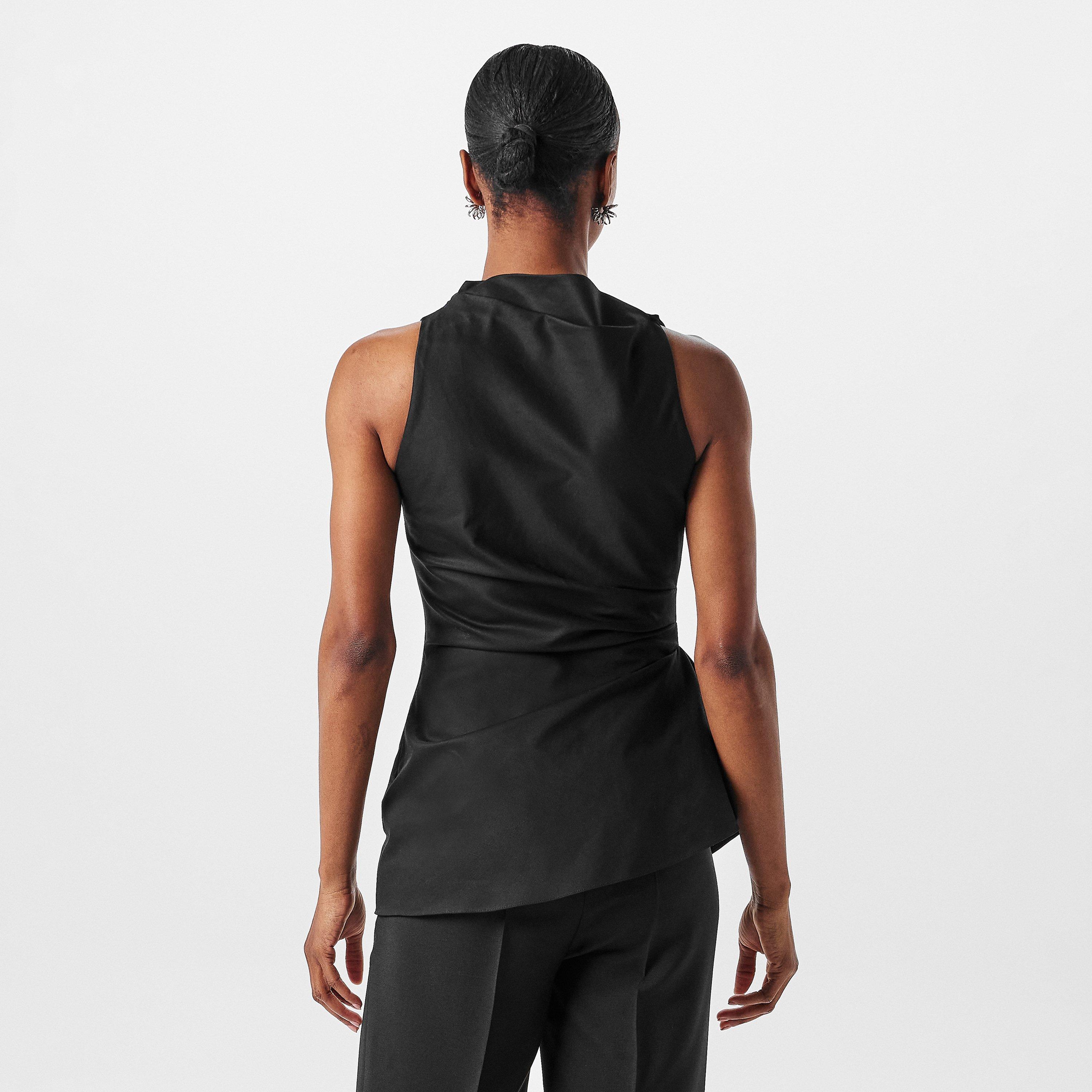 Black - Alexander McQueen - Women's Cotton Peplum Top - 4