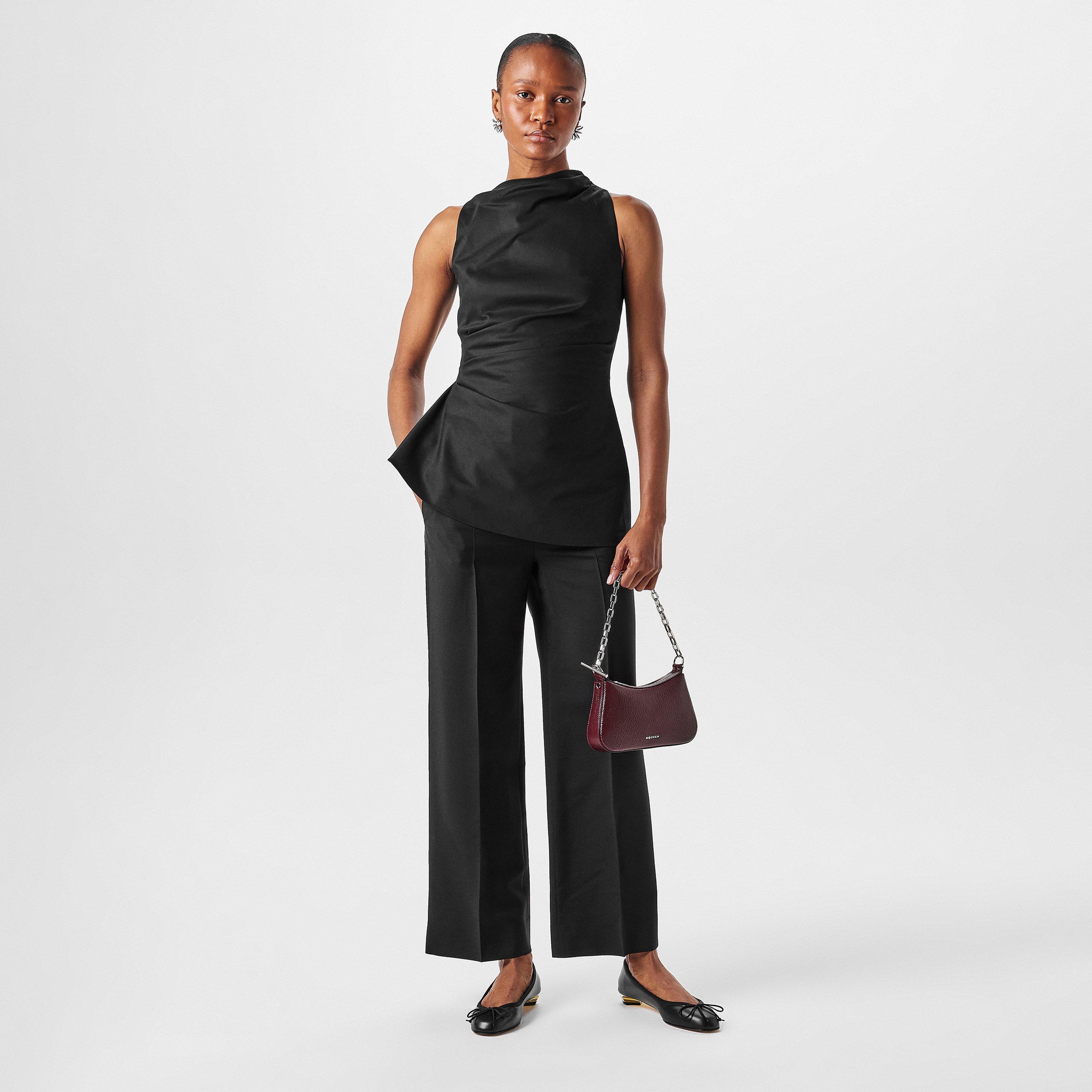 Black - Alexander McQueen - Women's Cotton Peplum Top - 6