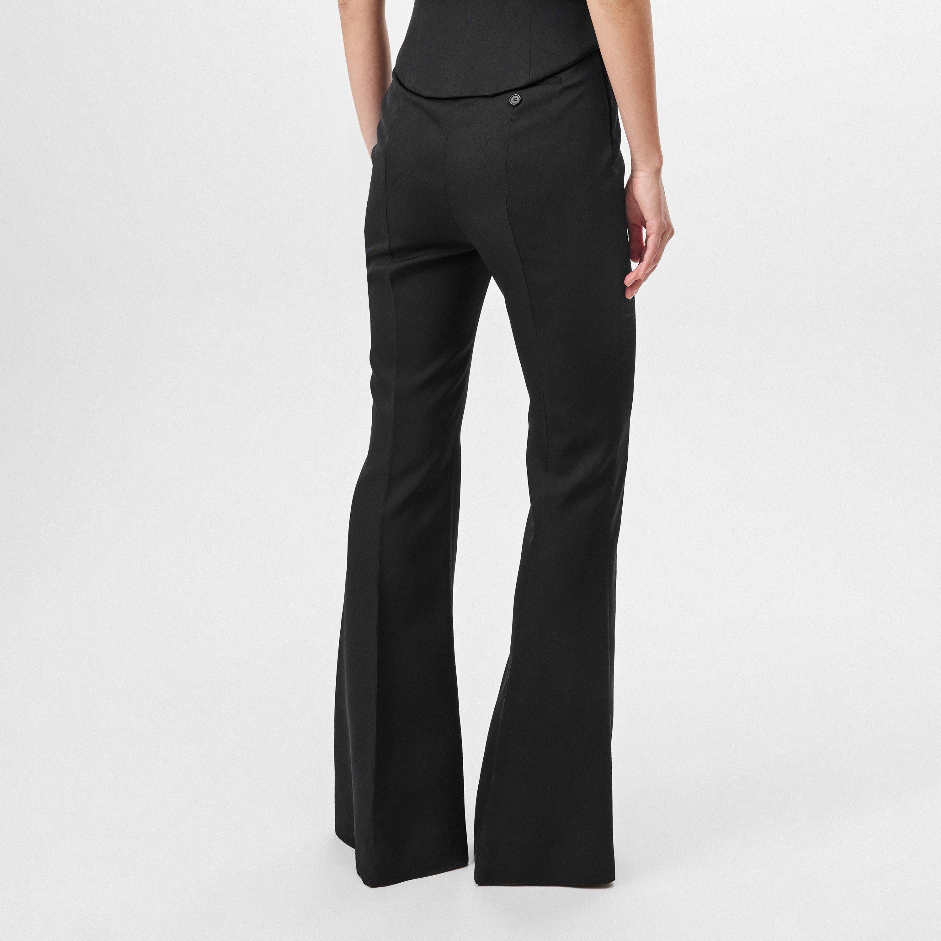 Black - Alexander McQueen - Fold Over Waist Tailored Trousers - 4