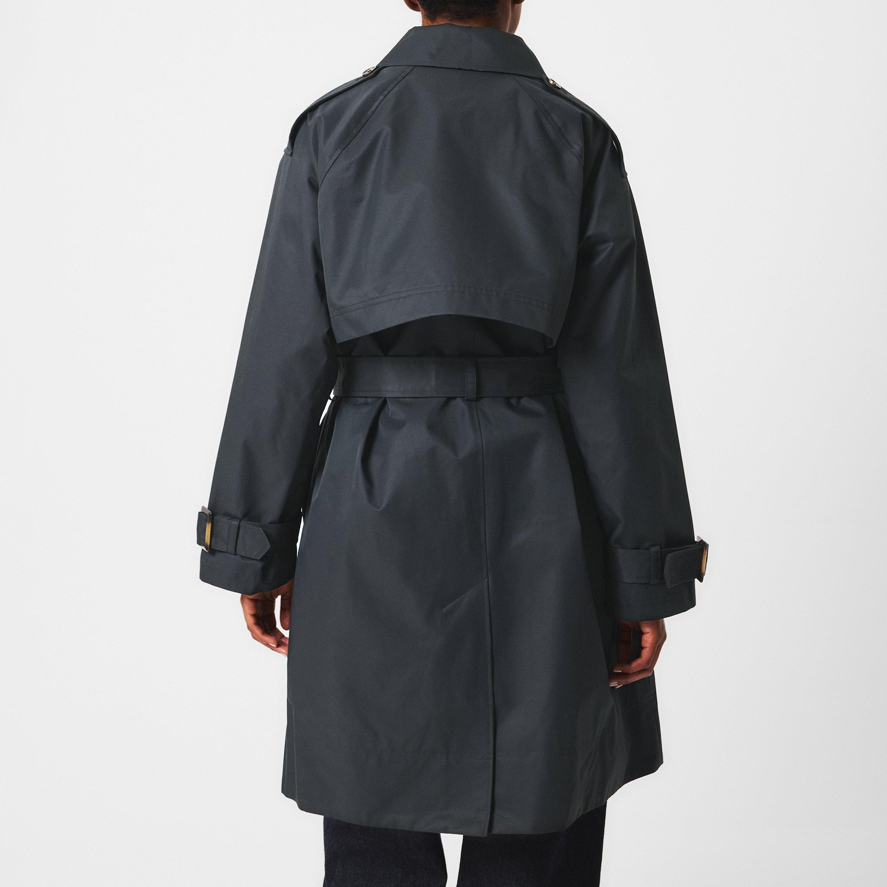 Black/Tartan - Barbour - Women's Maia Showerproof Cotton Long Sleeve Trench Coat - 4