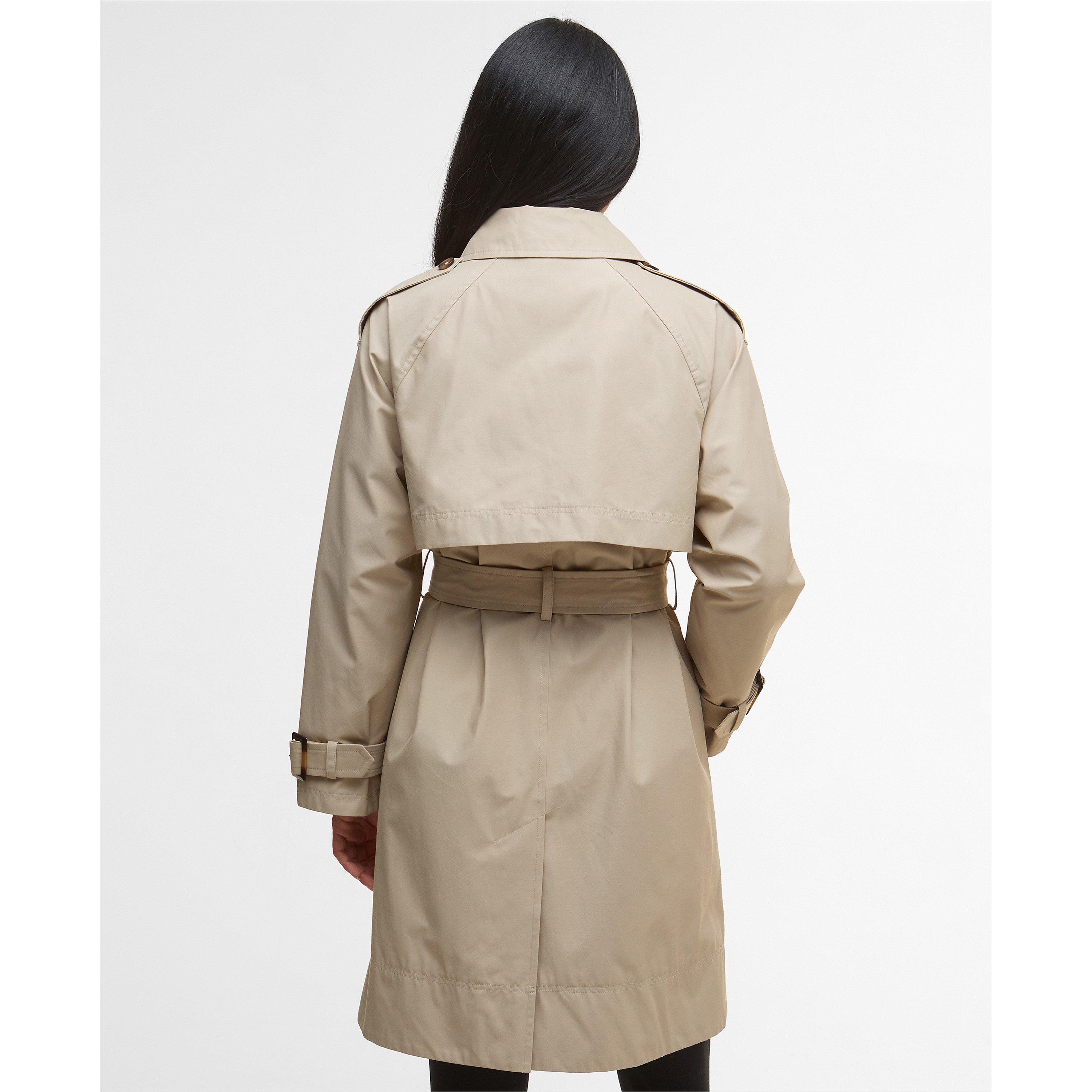 L Sand/Tartan - Barbour - Womens Maia Showerproof Cotton Long Sleeve Trench Coat - 3