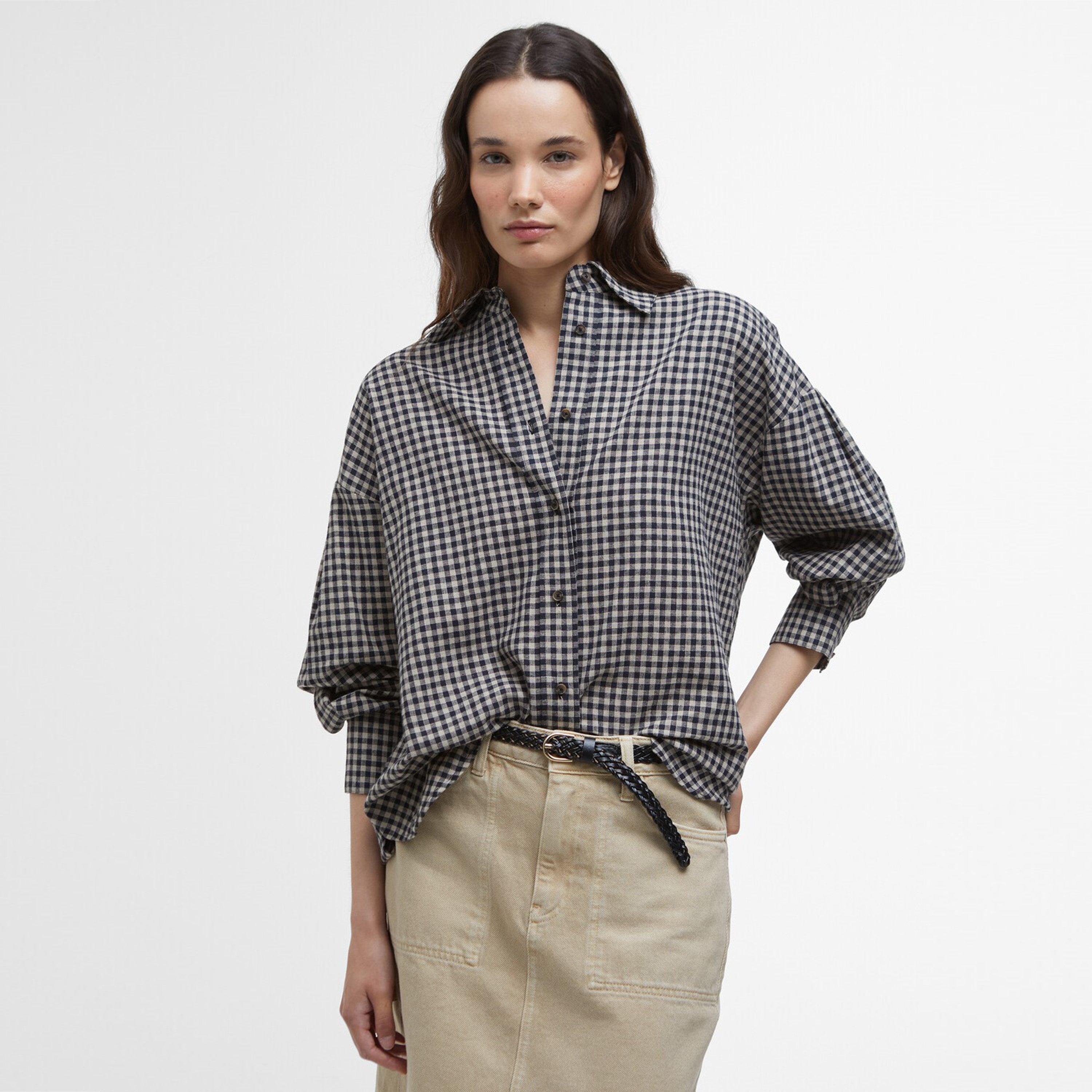 D Navy/L Sand - Barbour - Adaline Linen Shirt - 2