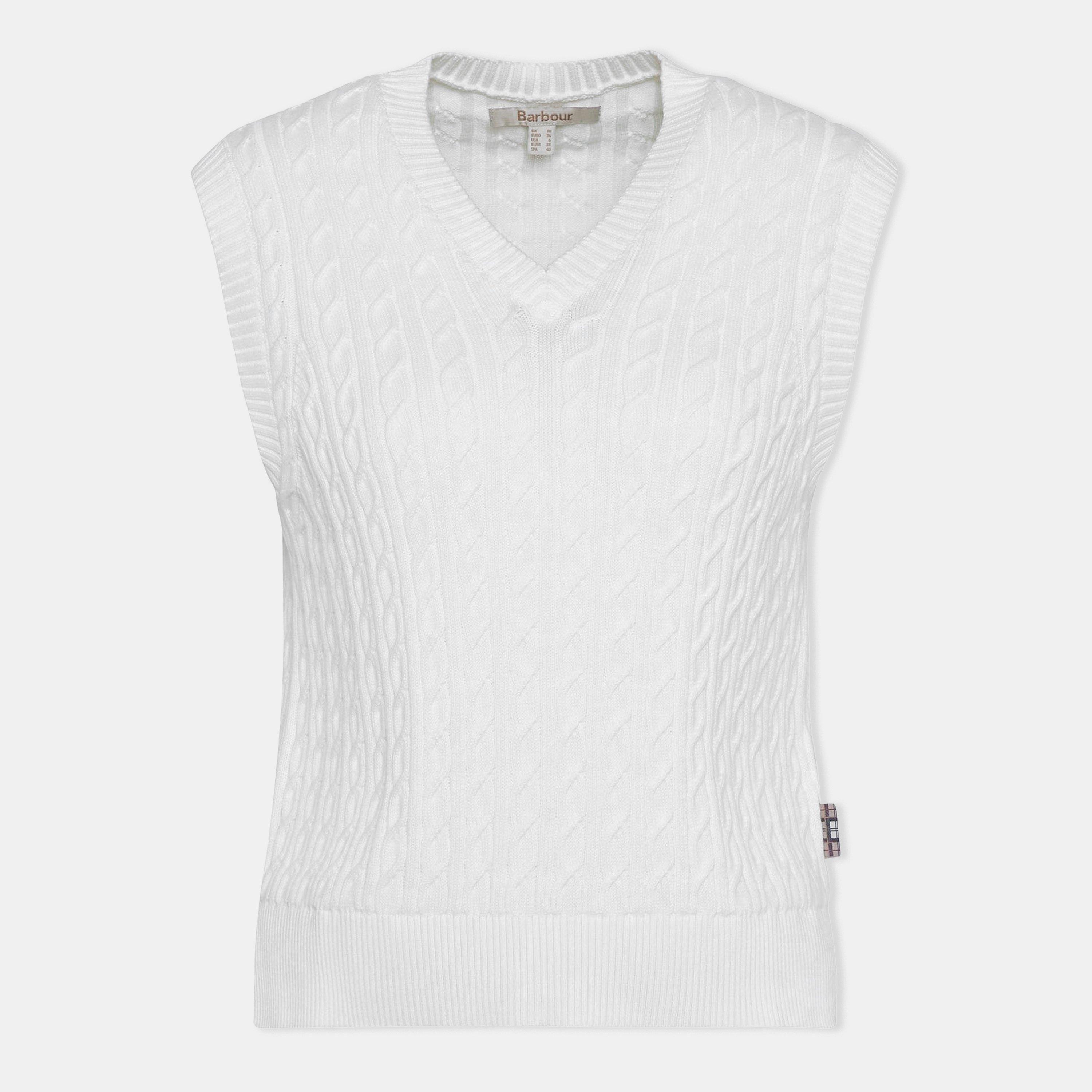 Barbour Hartland Sweater Vest - Cloud - Size 12 (M)