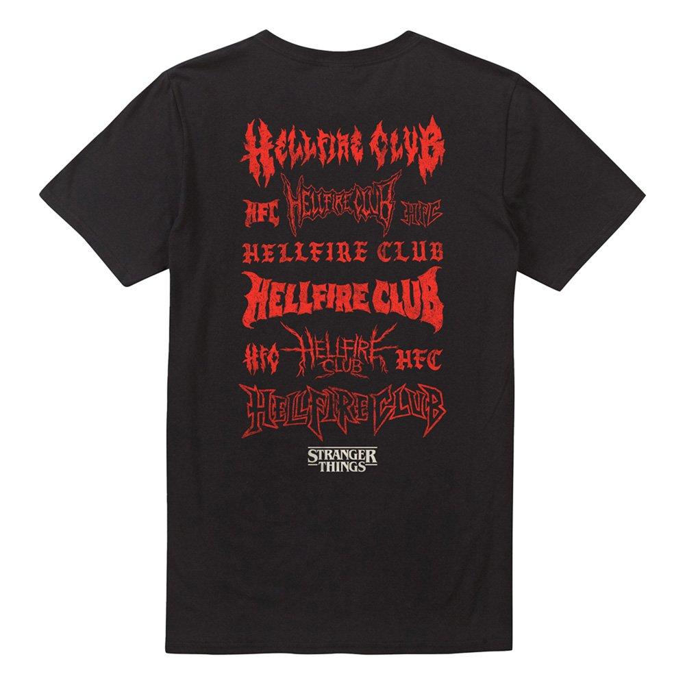 Black - Stranger Things - Stranger Things Hellfire Logos Front Back T-Shirt - 4