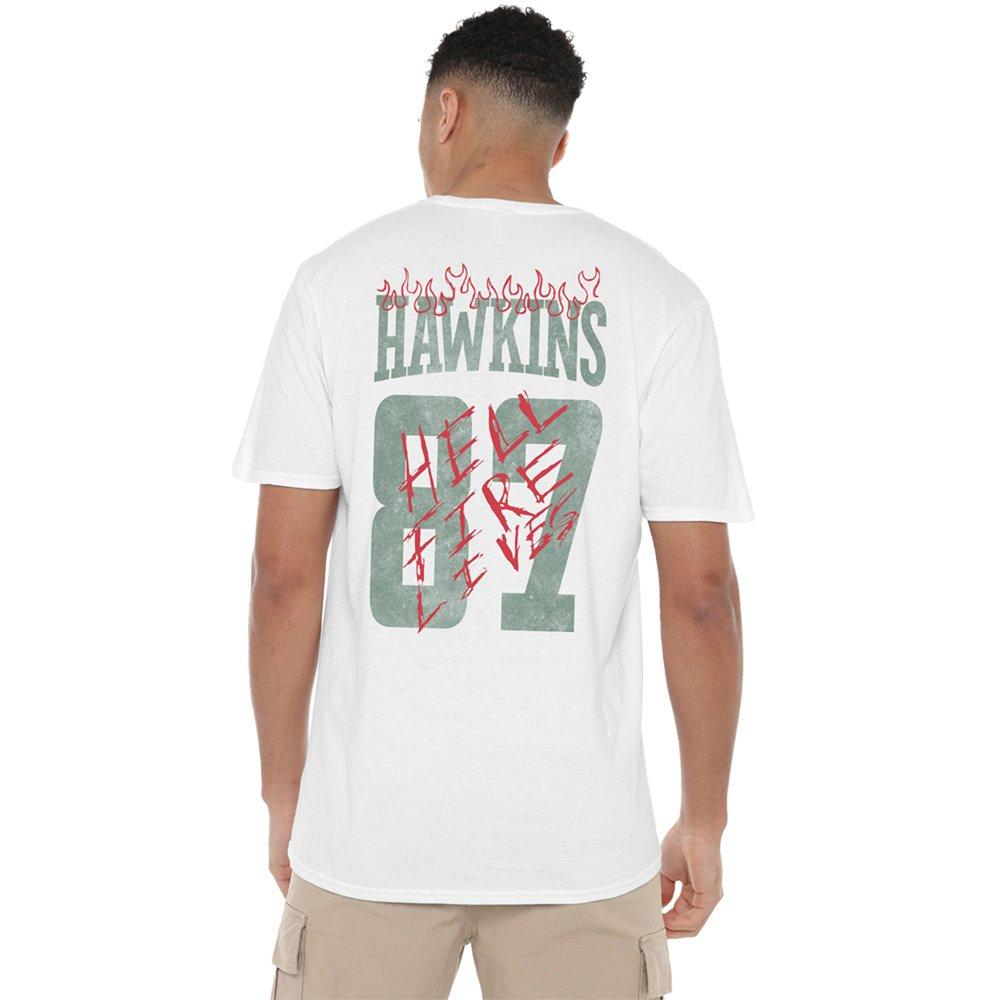 White - Stranger Things - Stranger Things Hellfire Tigers Front Back T-Shirt - 1