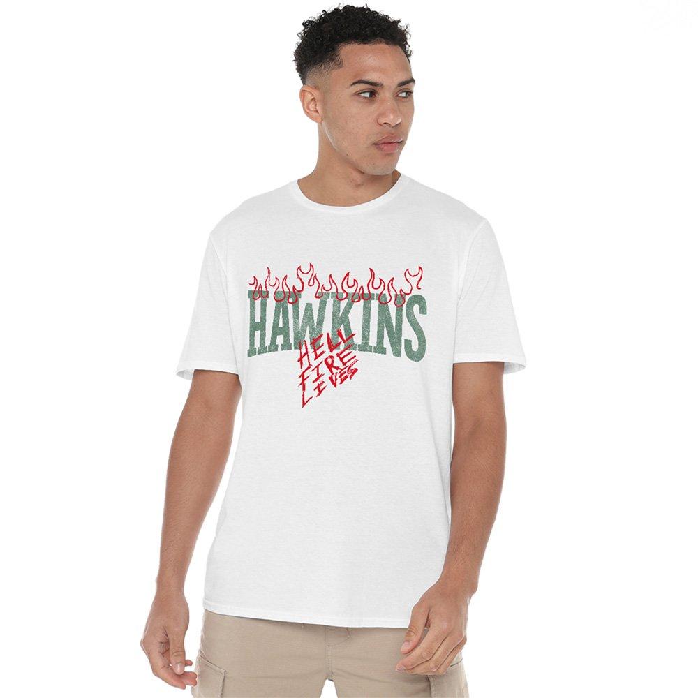 White - Stranger Things - Stranger Things Hellfire Tigers Front Back T-Shirt - 2