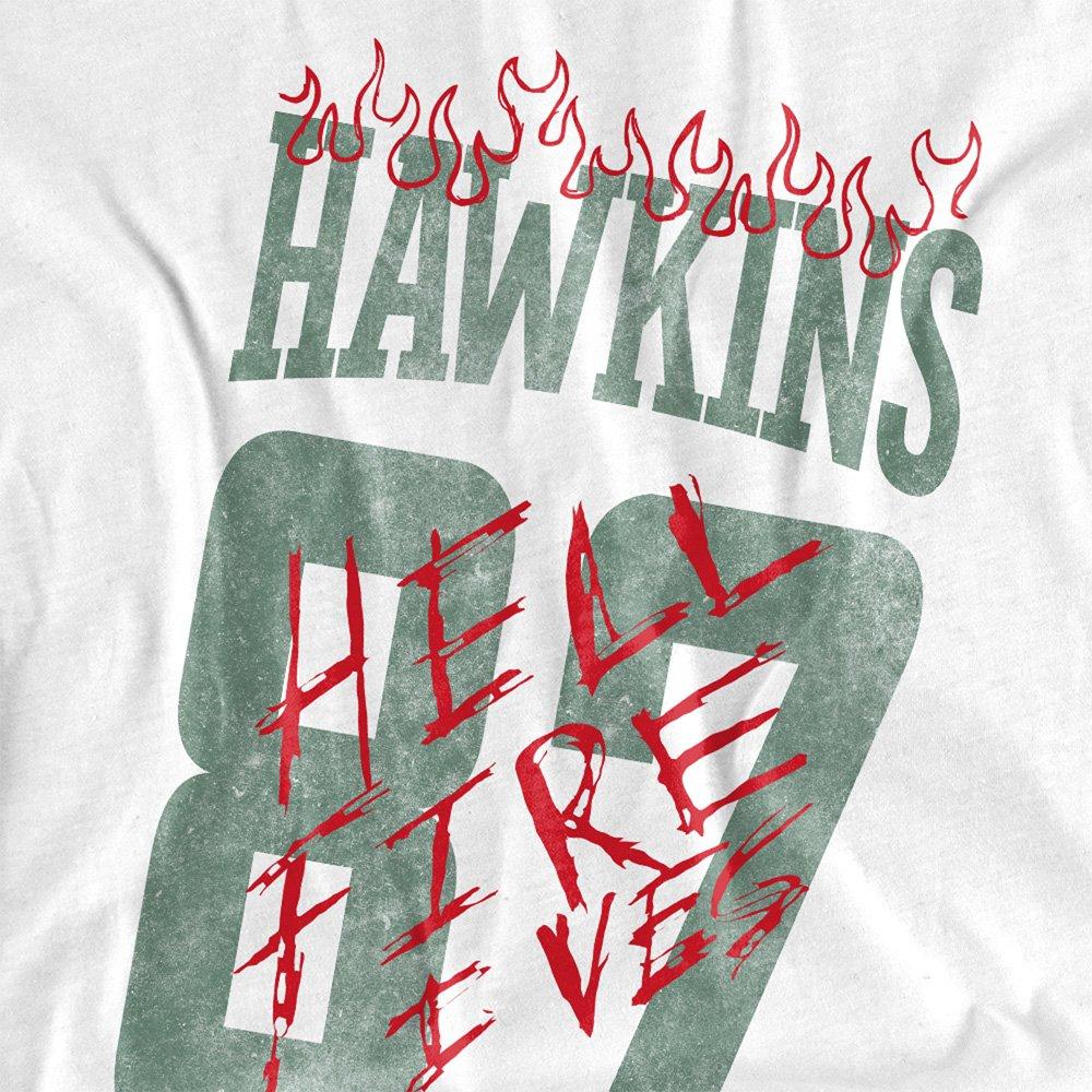White - Stranger Things - Stranger Things Hellfire Tigers Front Back T-Shirt - 3