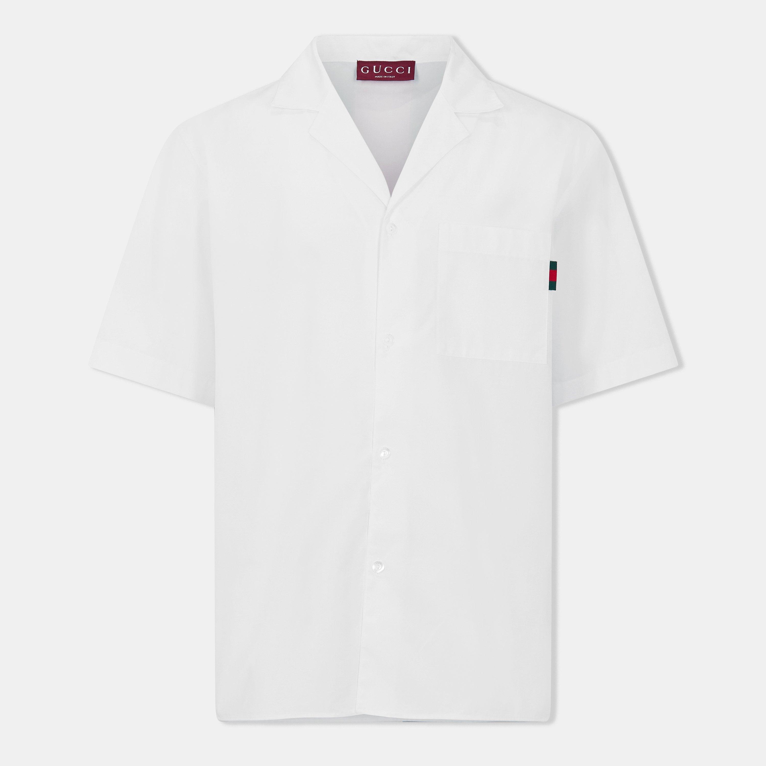 Gucci Web Stripe Short Sleeved Shirt - White - M
