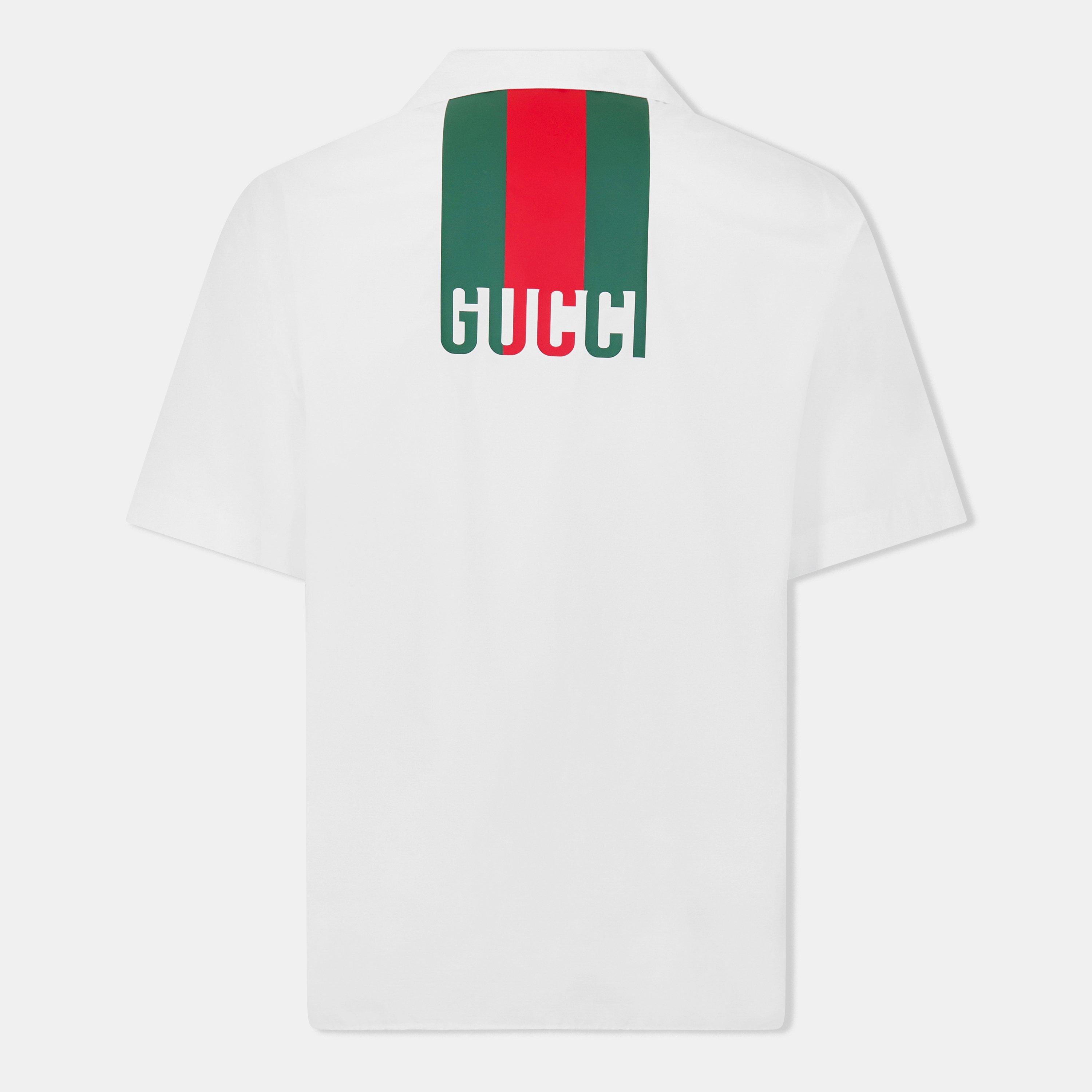 White - Gucci - Web Stripe Short Sleeved Shirt - 2