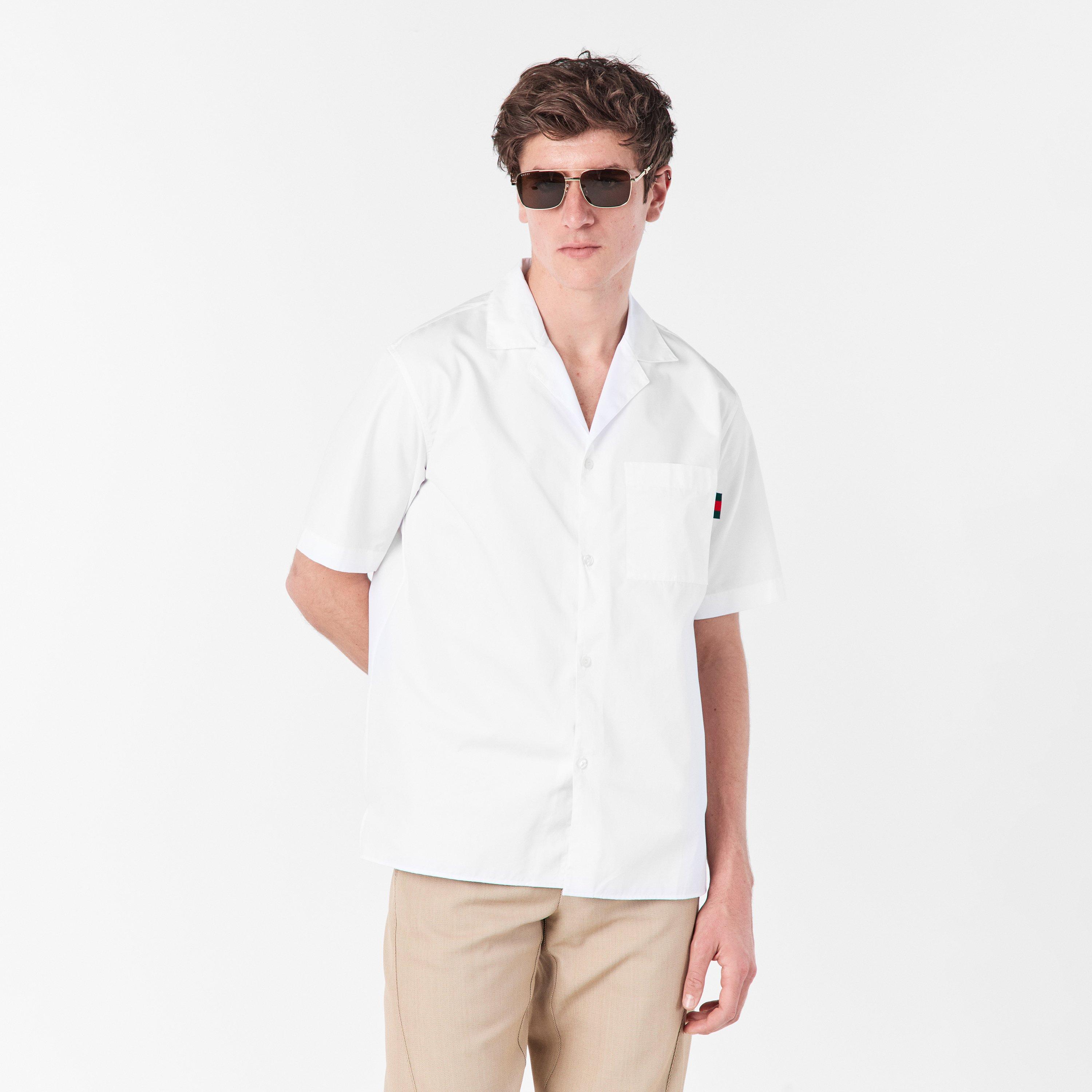 White - Gucci - Web Stripe Short Sleeved Shirt - 3