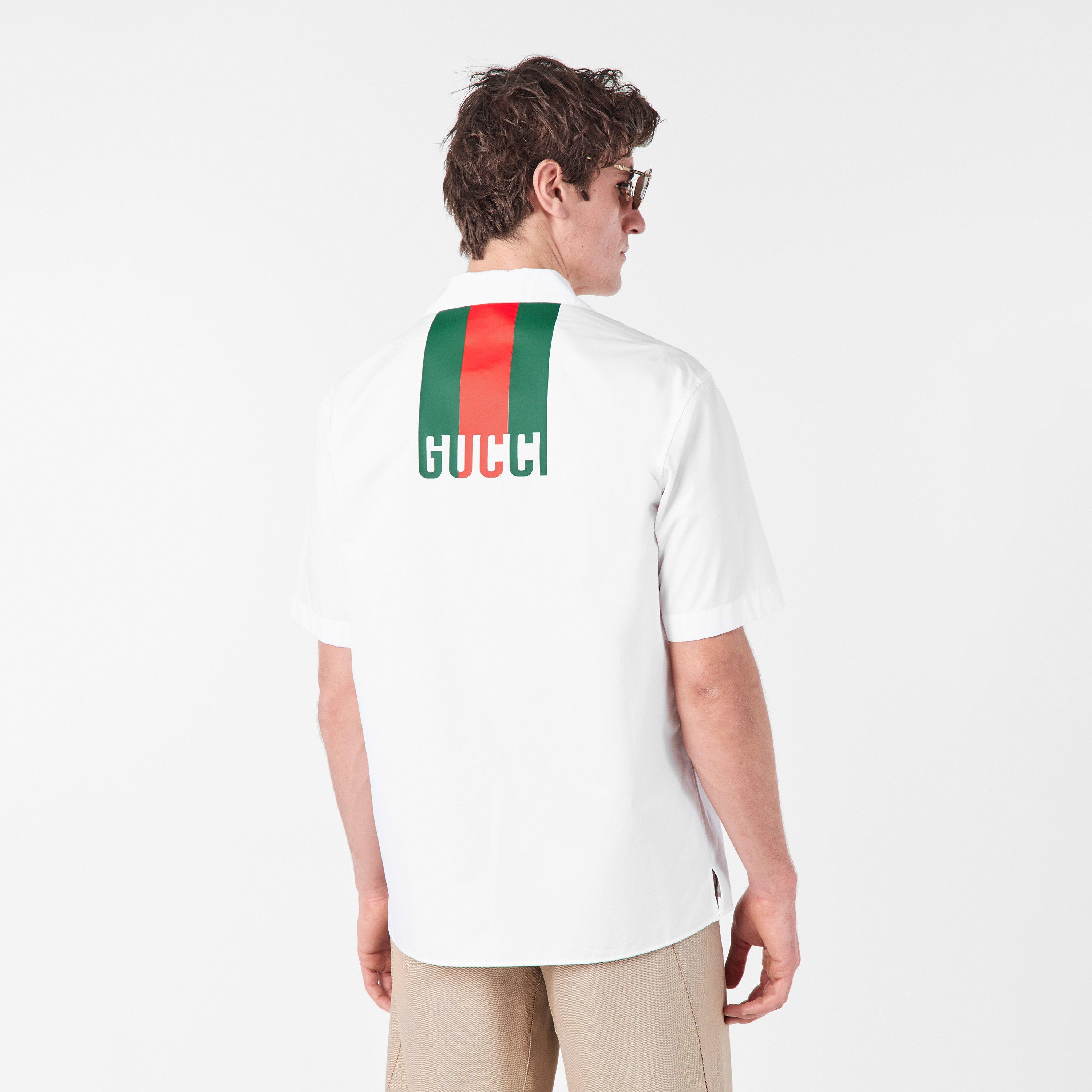 White - Gucci - Web Stripe Short Sleeved Shirt - 4