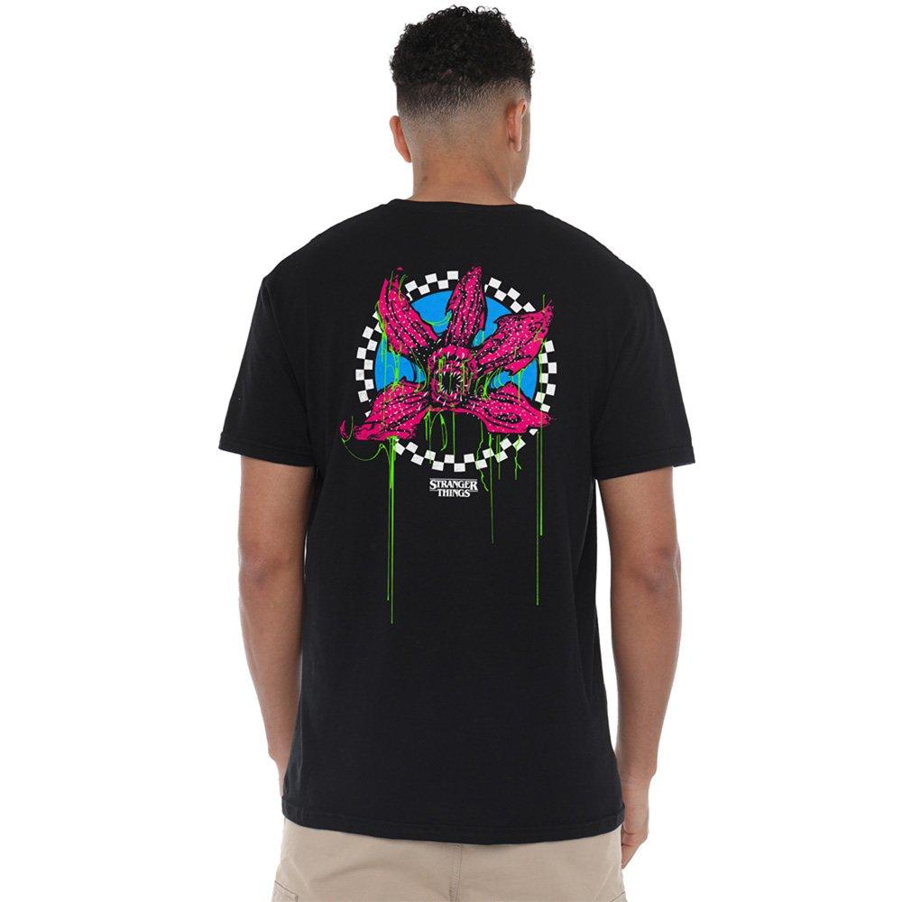 Black - Stranger Things - Stranger Things Demogorgon Checker Front Back T Sh - 1