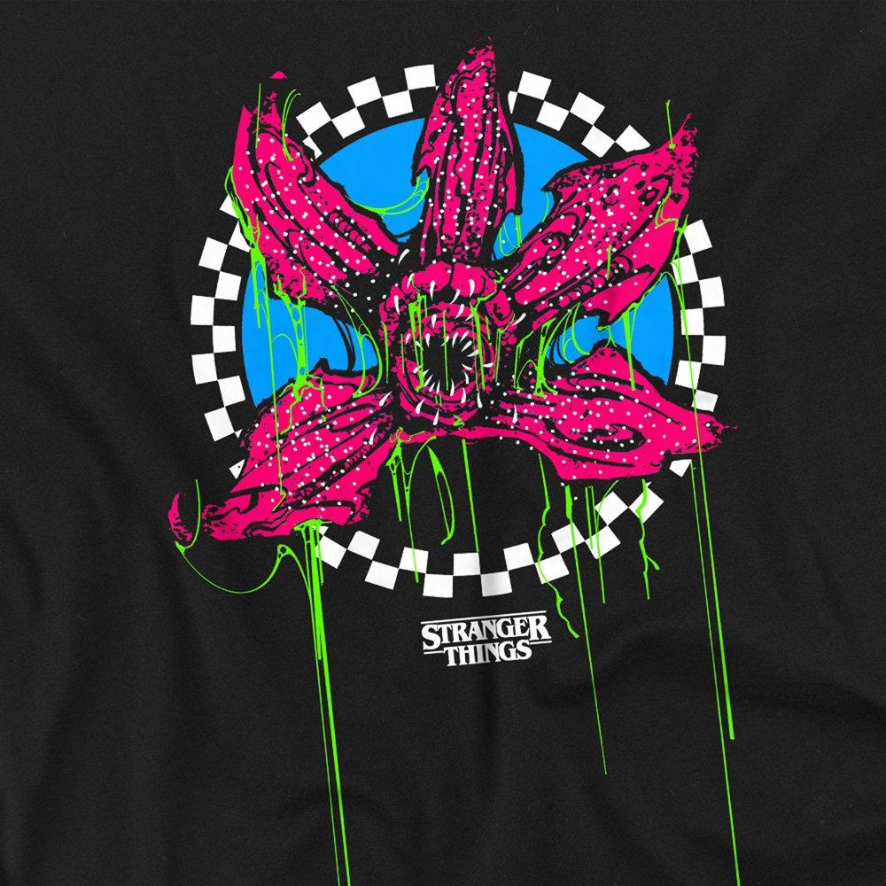 Black - Stranger Things - Stranger Things Demogorgon Checker Front Back T Sh - 3