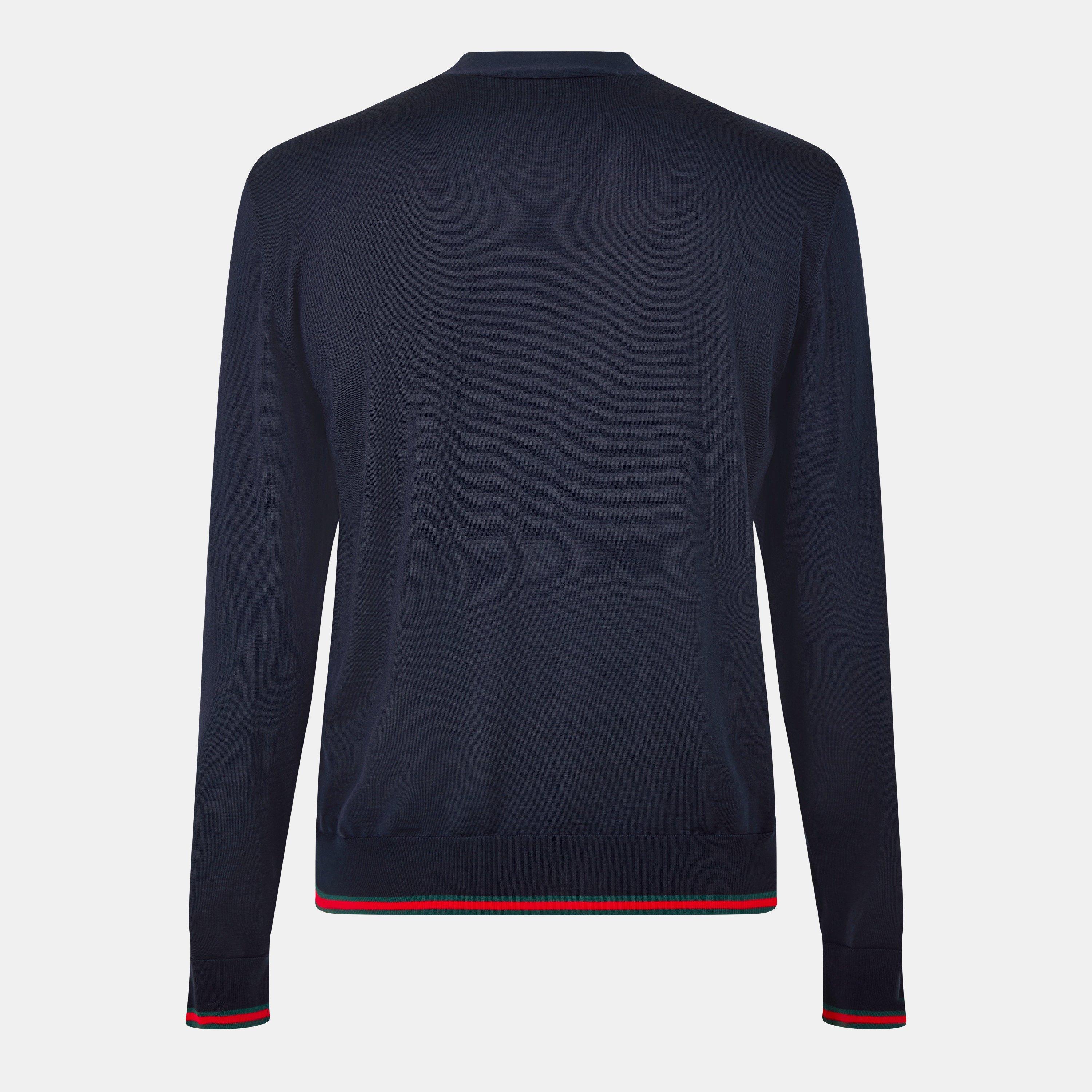 Ink/Green/Red - Gucci - Web Knit Cardigan - 2