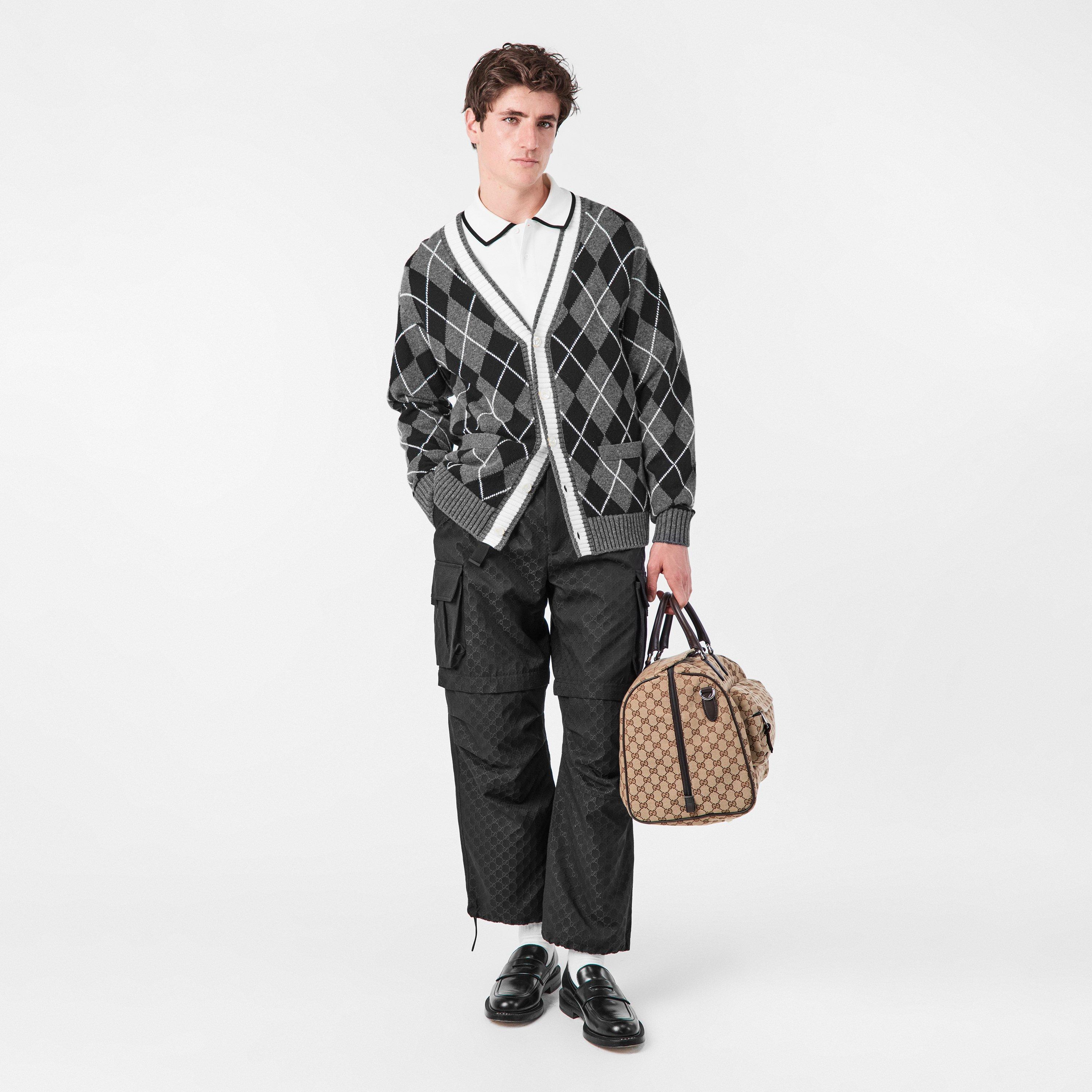 Grey/Black/Mc - Gucci - Argyle Cardigan - 6