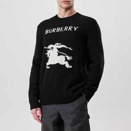 Burberry Cashmere Equestrian Knight Logo Knit Jumper