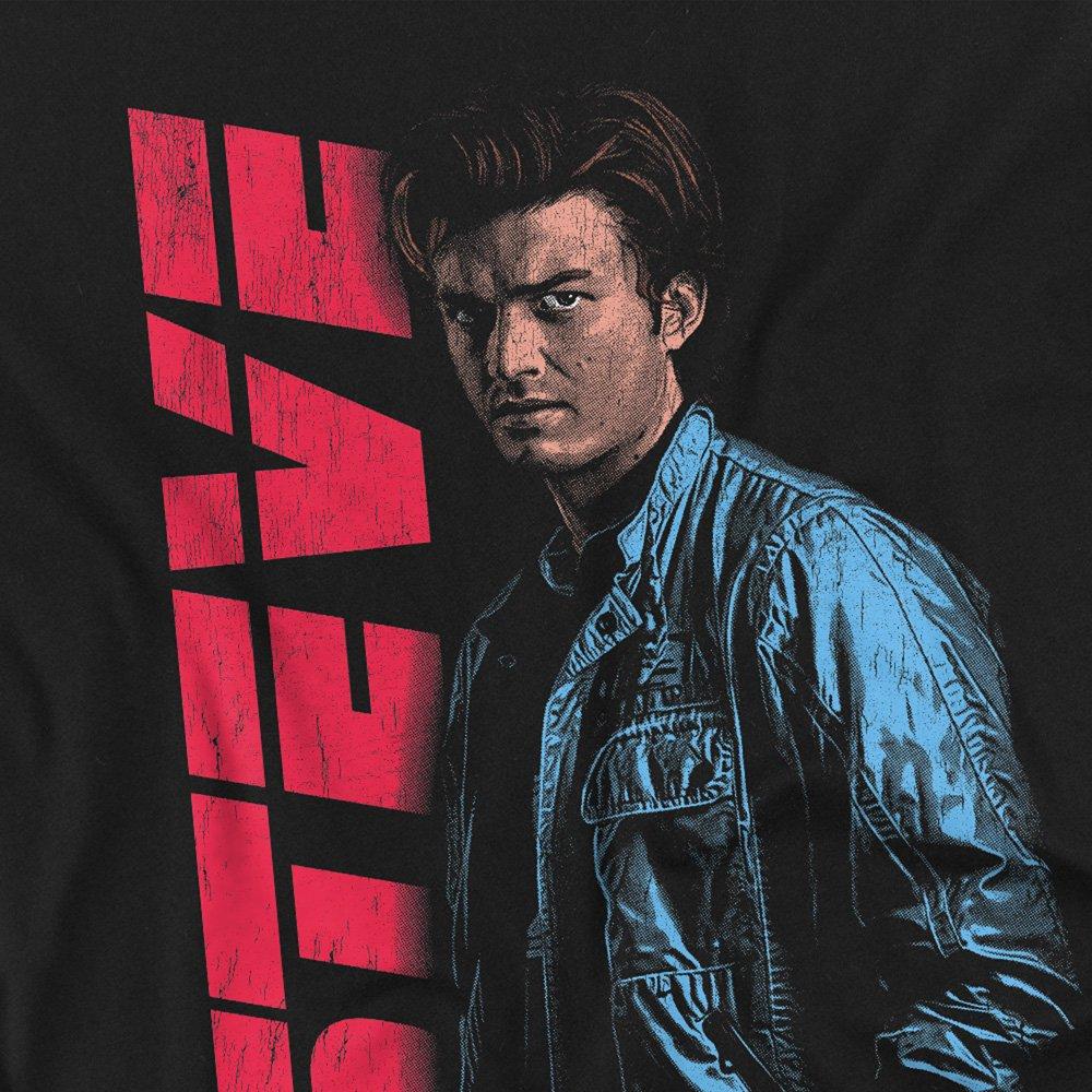 Black - Stranger Things - Stranger Things Steve Neo Homage T-Shirt Black - 2