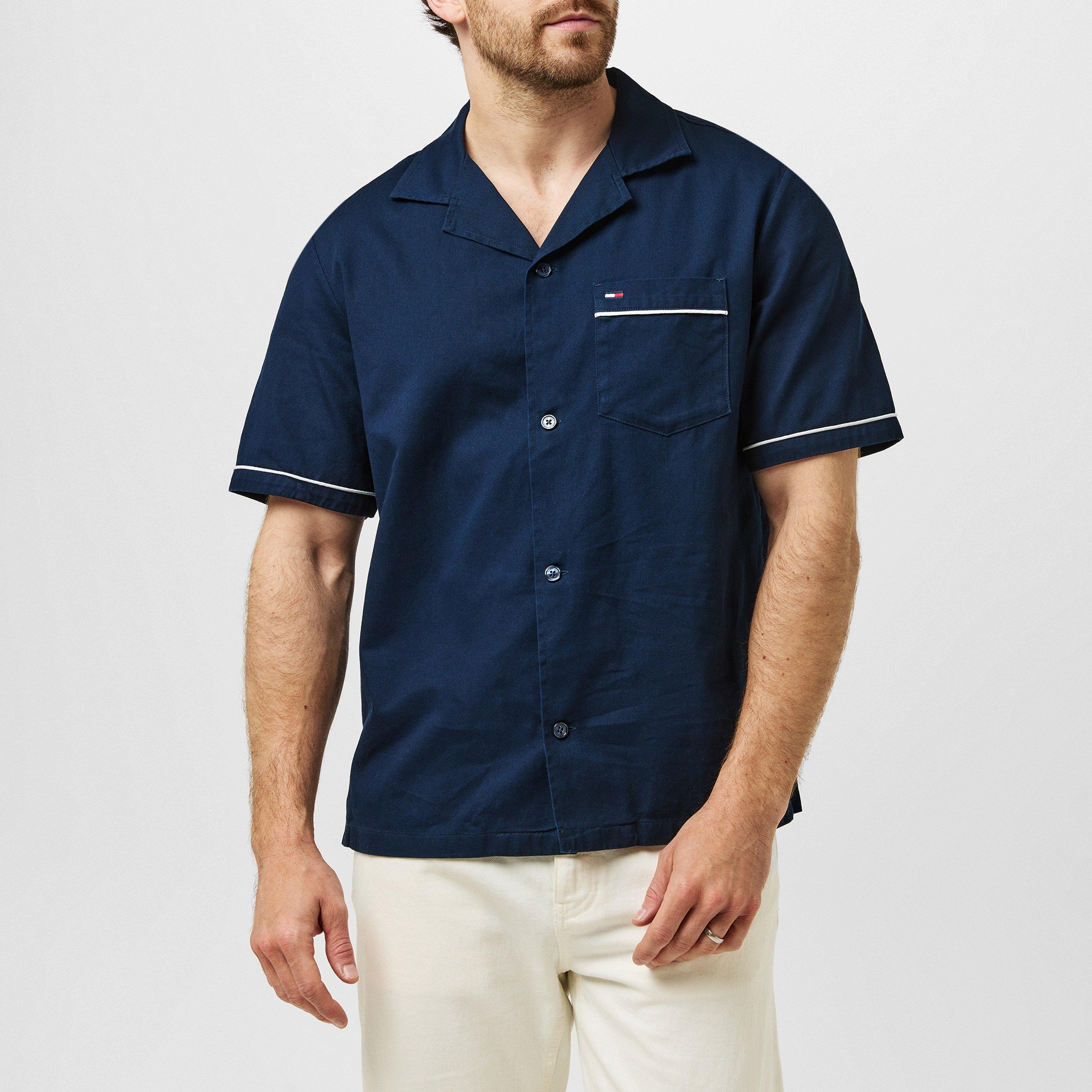 Donkere Nacht Marineblauw - Tommy Jeans - Men's Camp Collar Short-Sleeve Bowling Shirt - 3