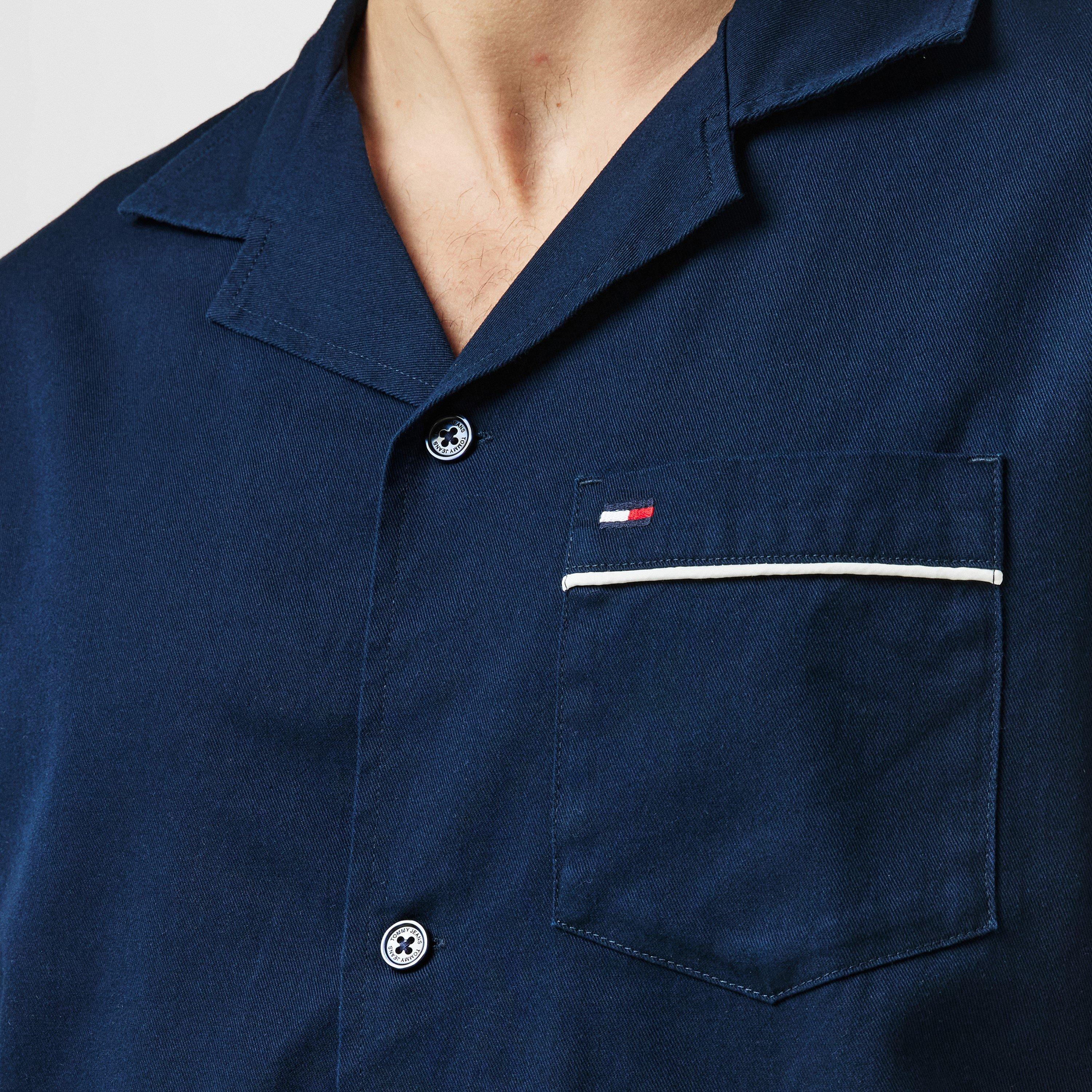 Donkere Nacht Marineblauw - Tommy Jeans - Men's Camp Collar Short-Sleeve Bowling Shirt - 5